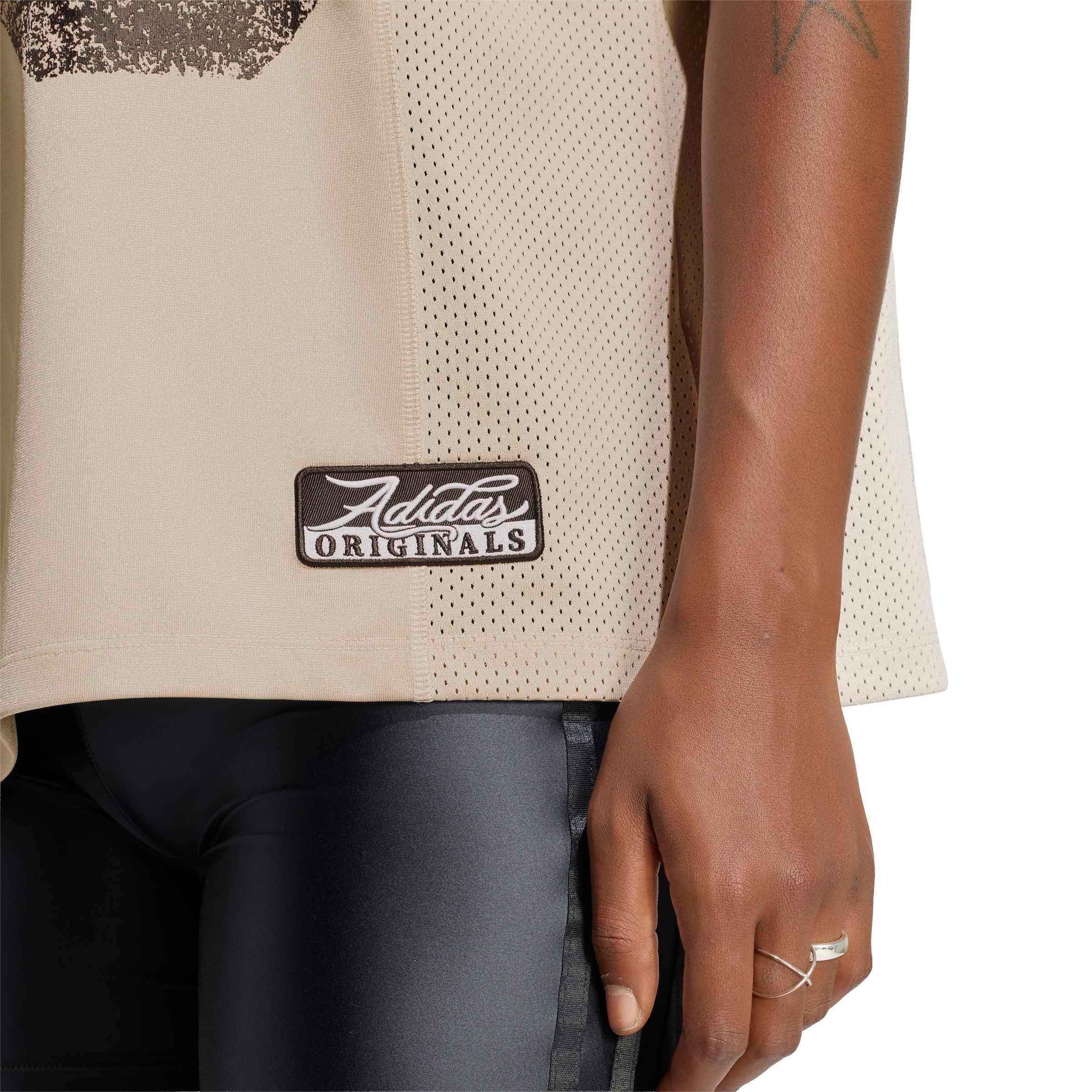 adidas Originals Women's Injection Short Sleeve Jersey Top - Beige - BEIGE