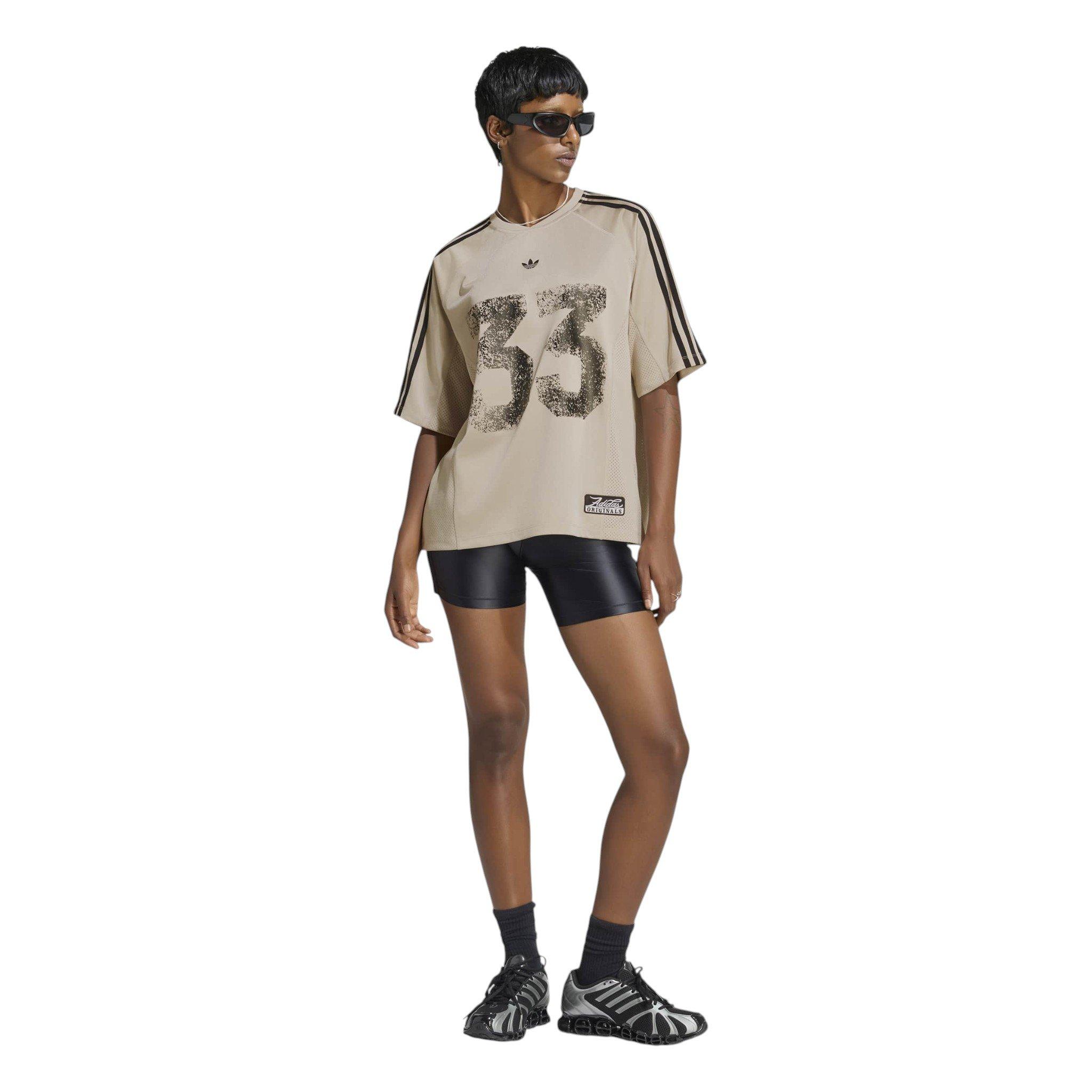 adidas Originals Women's Injection Short Sleeve Jersey Top - Beige - BEIGE