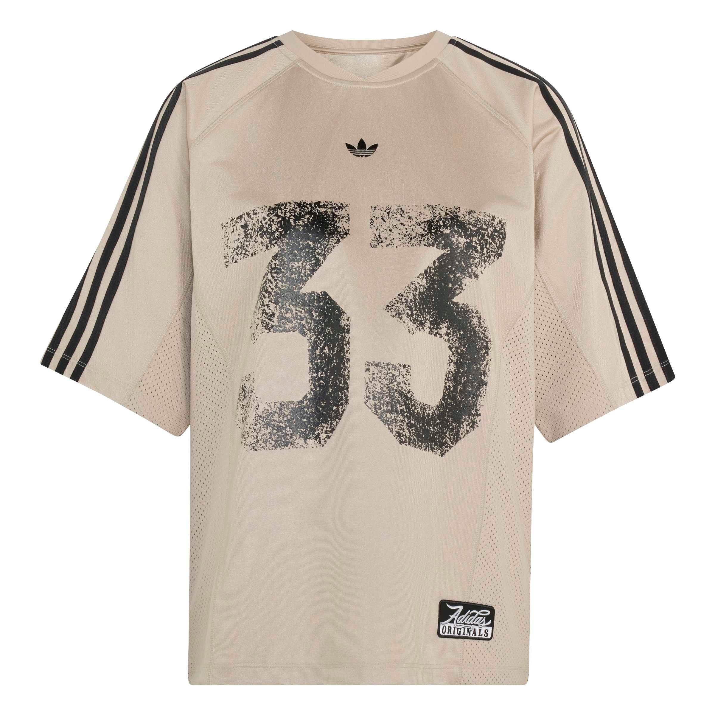 adidas Originals Women's Injection Short Sleeve Jersey Top - Beige - BEIGE