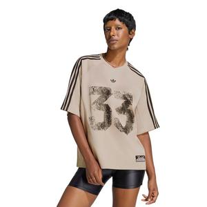 adidas Originals Women's Injection Short Sleeve Jersey Top - Beige - BEIGE