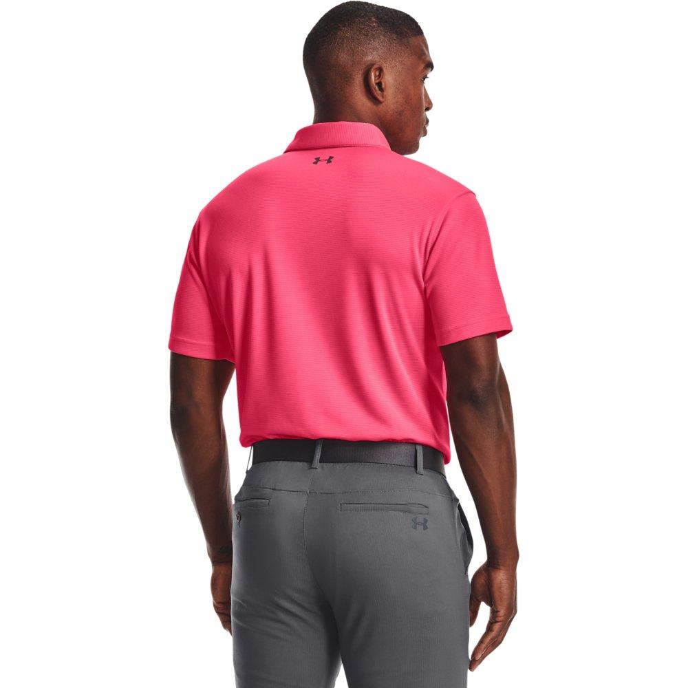 Under Armour Men's Tech Polo Shirt - PINK/GREY Thumbnail View 2