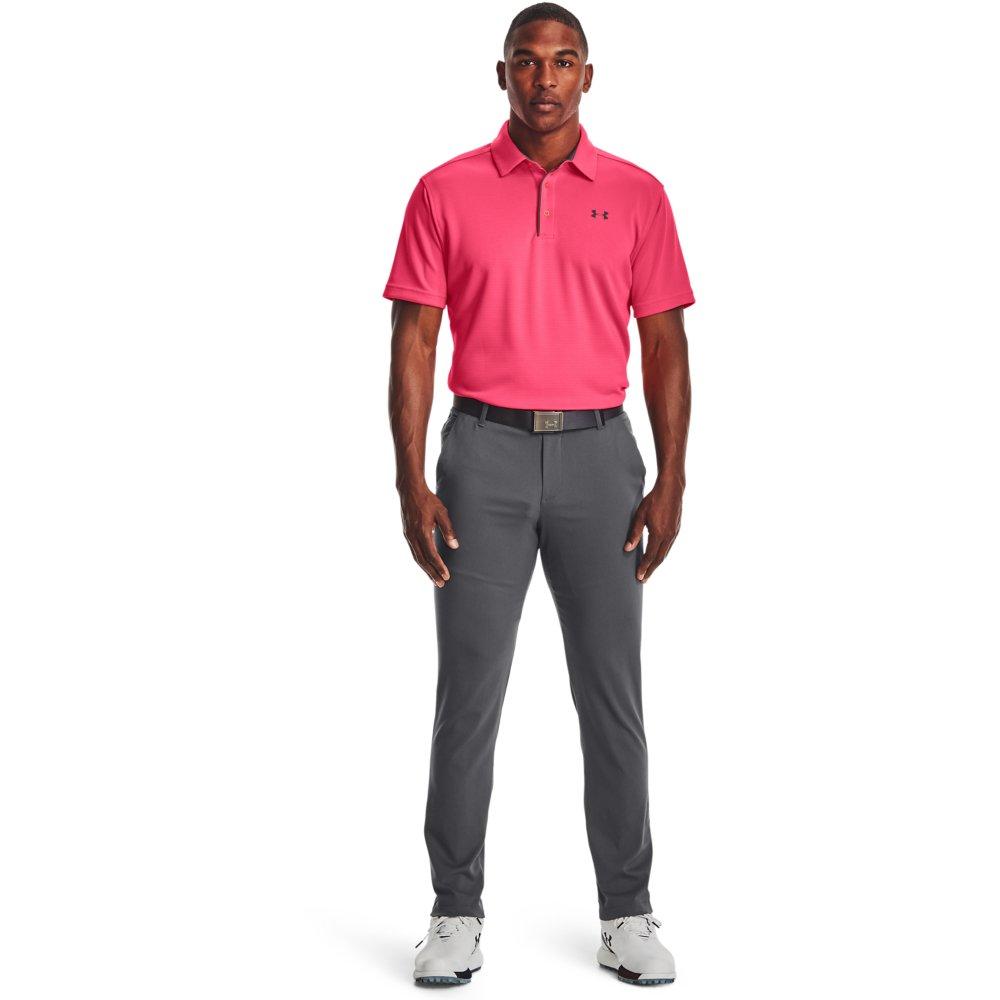 Under Armour Men's Tech Polo Shirt - PINK/GREY Thumbnail View 3