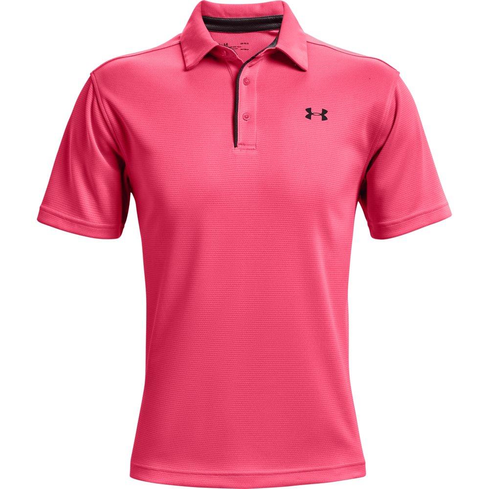 Under Armour Men's Tech Polo Shirt - PINK/GREY Thumbnail View 5