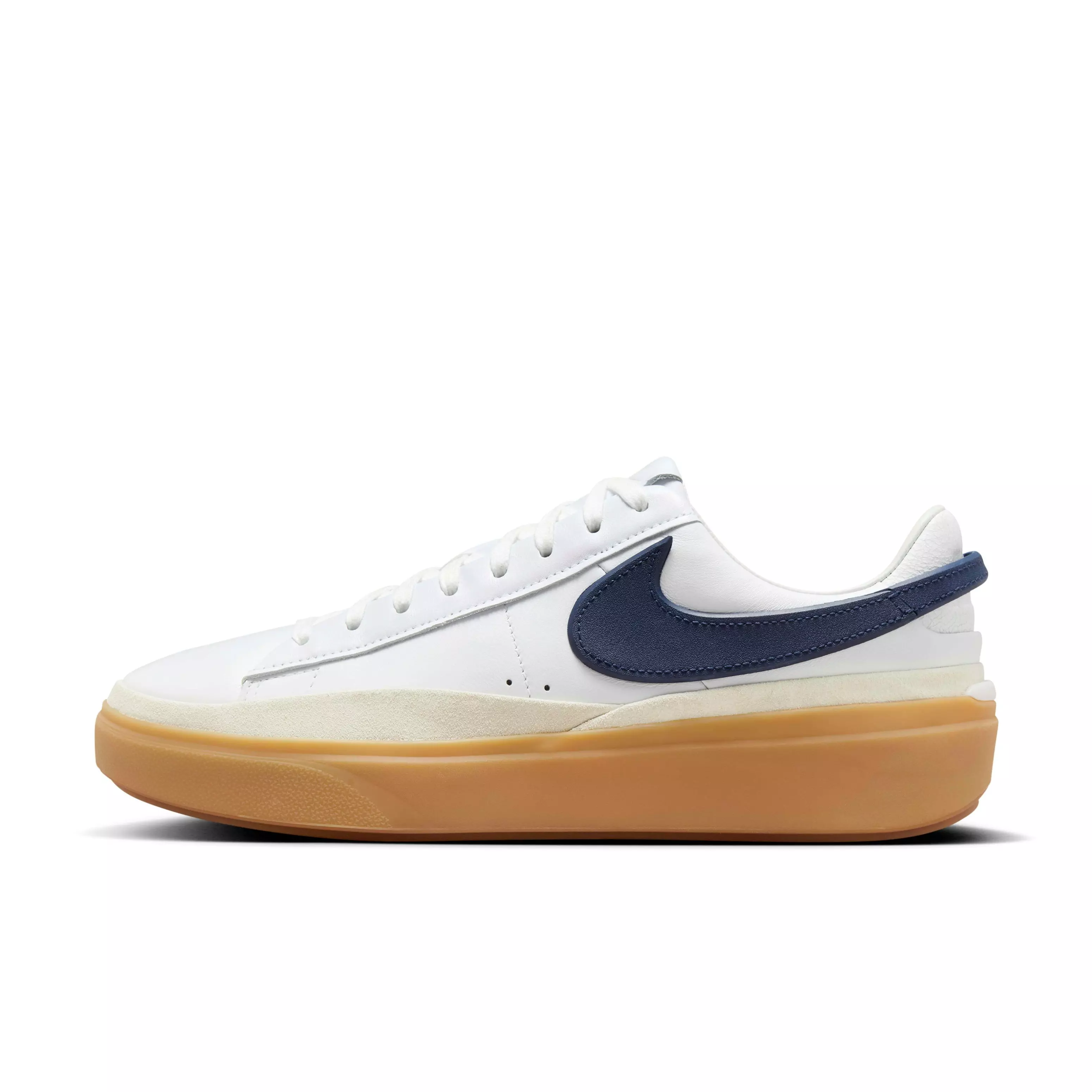 Nike Blazer Phantom Low "White/Summit White/Gum Yellow/Midnight Navy" Men's Shoe - WHITE/WHITE/YELLOW/NAVY