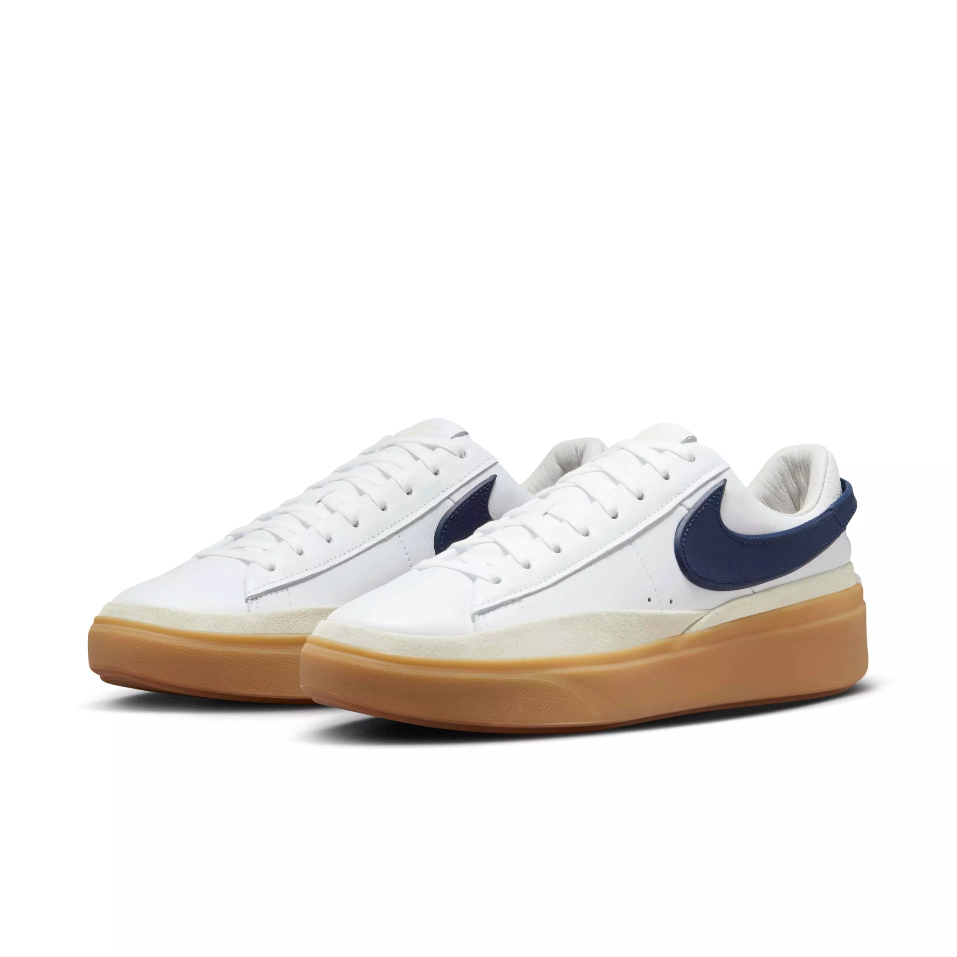Nike Blazer Phantom Low "White/Summit White/Gum Yellow/Midnight Navy" Men's Shoe - WHITE/WHITE/YELLOW/NAVY