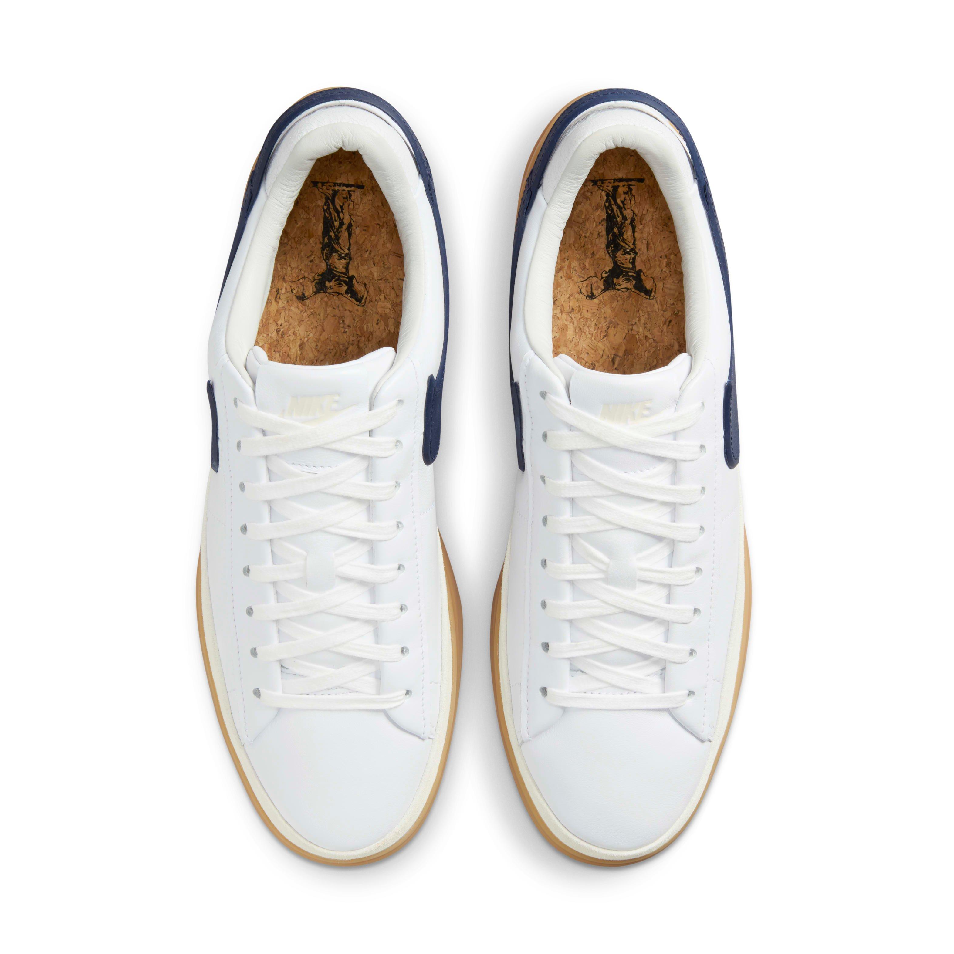 Nike Blazer Phantom Low "White/Summit White/Gum Yellow/Midnight Navy" Men's Shoe - WHITE/WHITE/YELLOW/NAVY Thumbnail View 4
