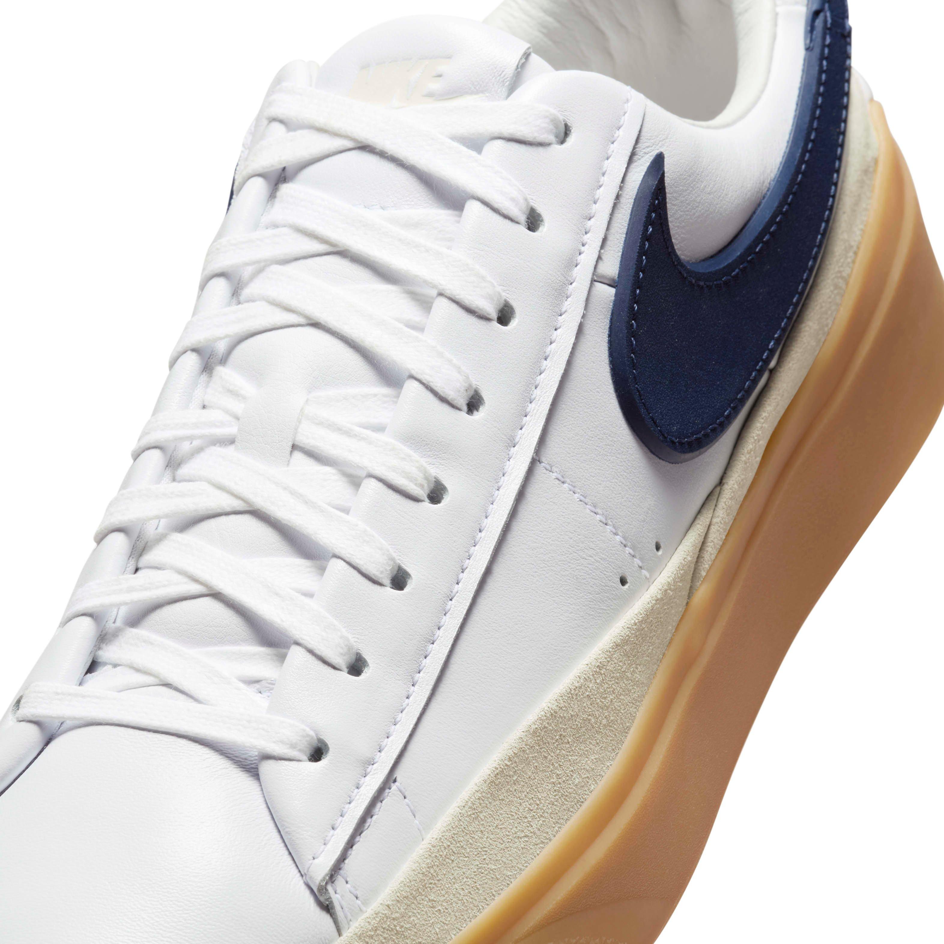 Nike Blazer Phantom Low "White/Summit White/Gum Yellow/Midnight Navy" Men's Shoe - WHITE/WHITE/YELLOW/NAVY Thumbnail View 7
