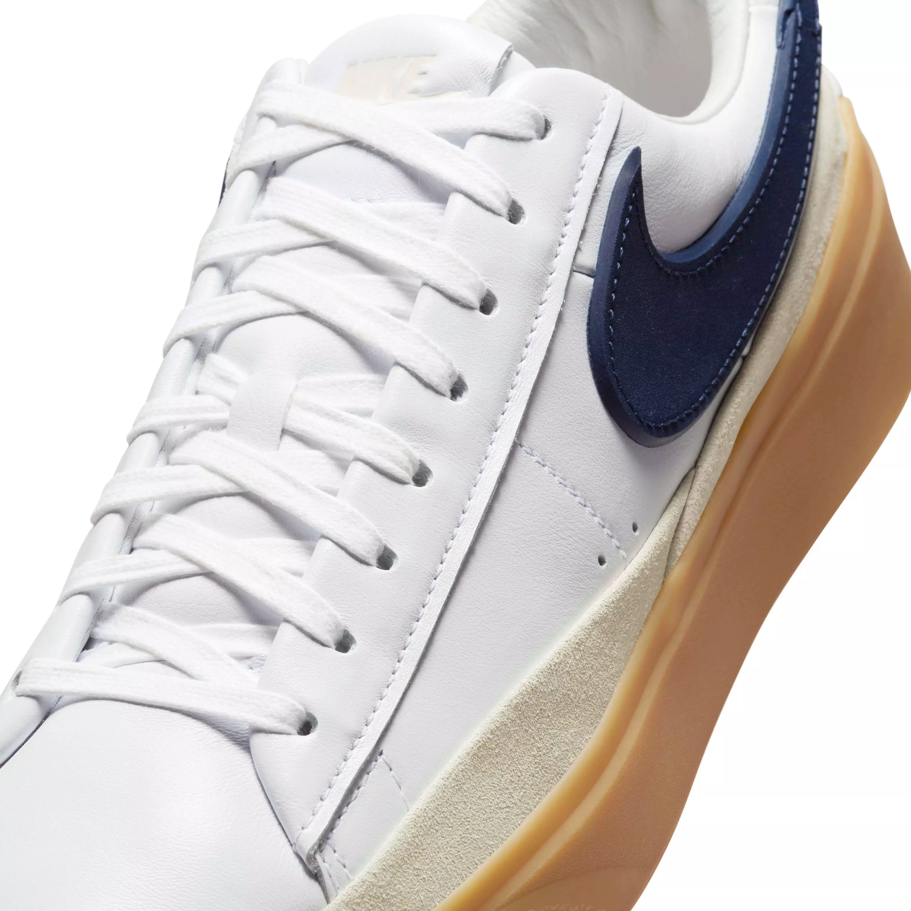 Nike Blazer Phantom Low "White/Summit White/Gum Yellow/Midnight Navy" Men's Shoe - WHITE/WHITE/YELLOW/NAVY
