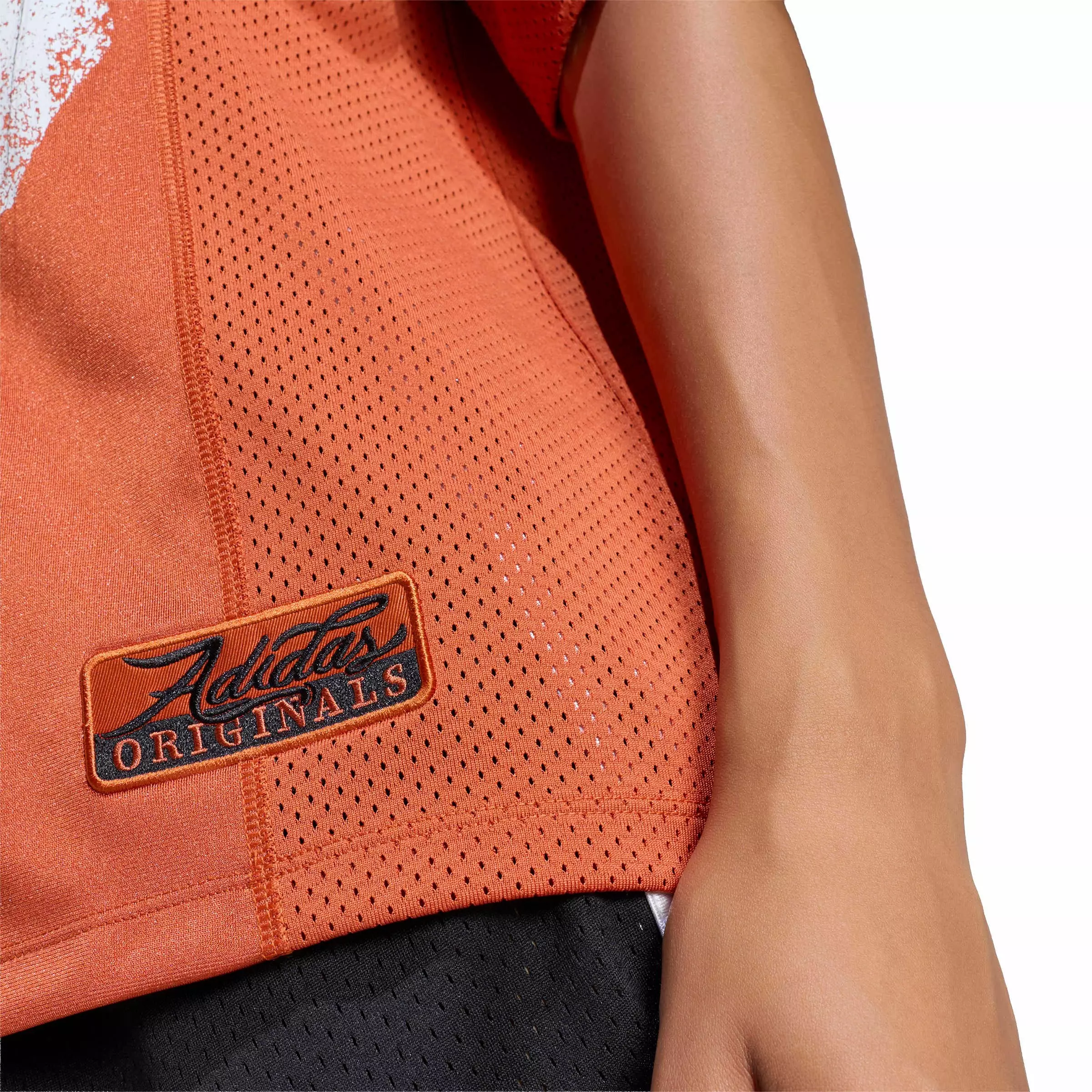 adidas Originals Women's Injection Short Sleeve Jersey Top - Orange - ORANGE