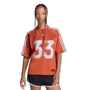 adidas Originals Women's Injection Short Sleeve Jersey Top - Orange - ORANGE