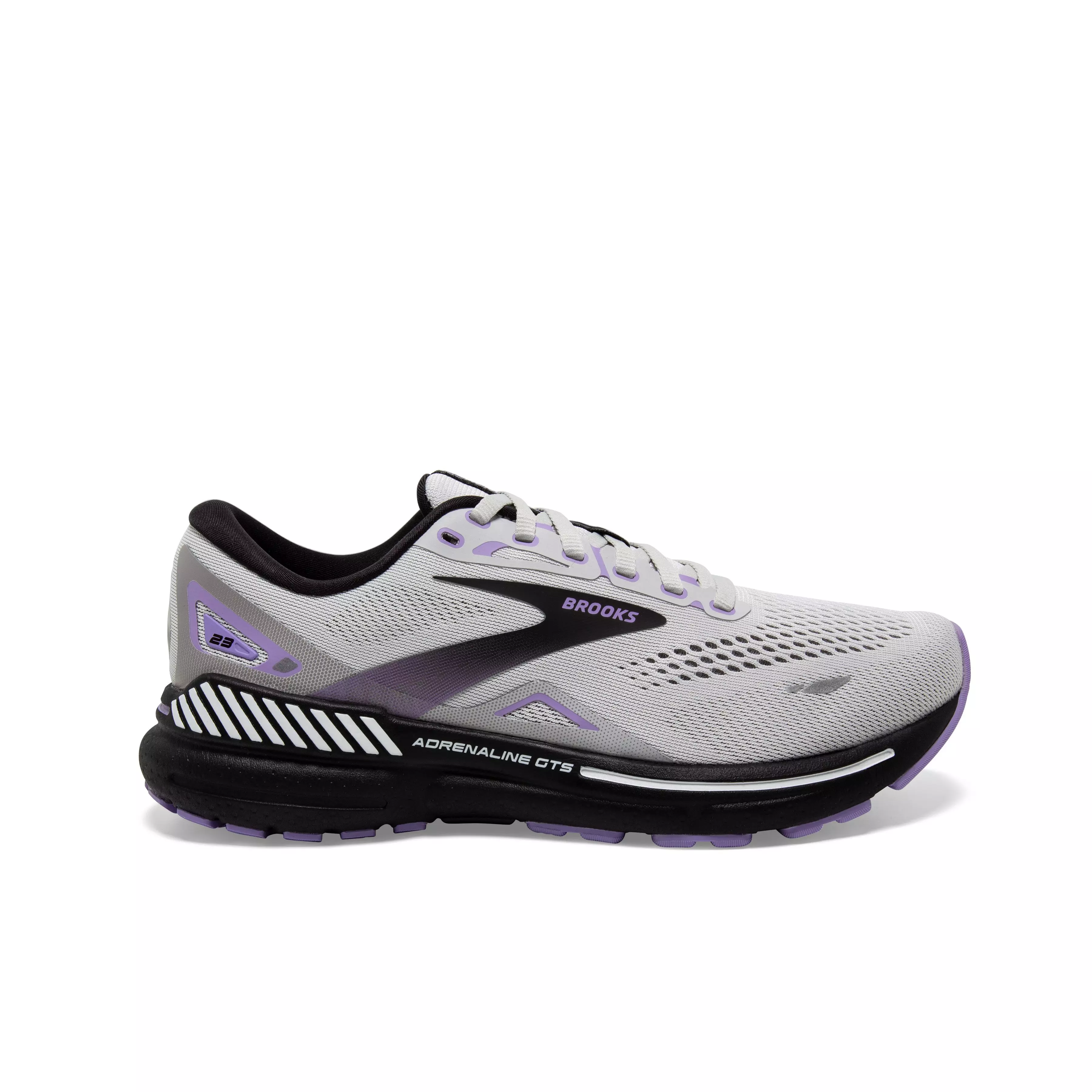Brooks Adrenaline GTS 23 "Grey/Black/Purple" Women's Extra Wide Running Shoe - GREY/BLACK/PURPLE