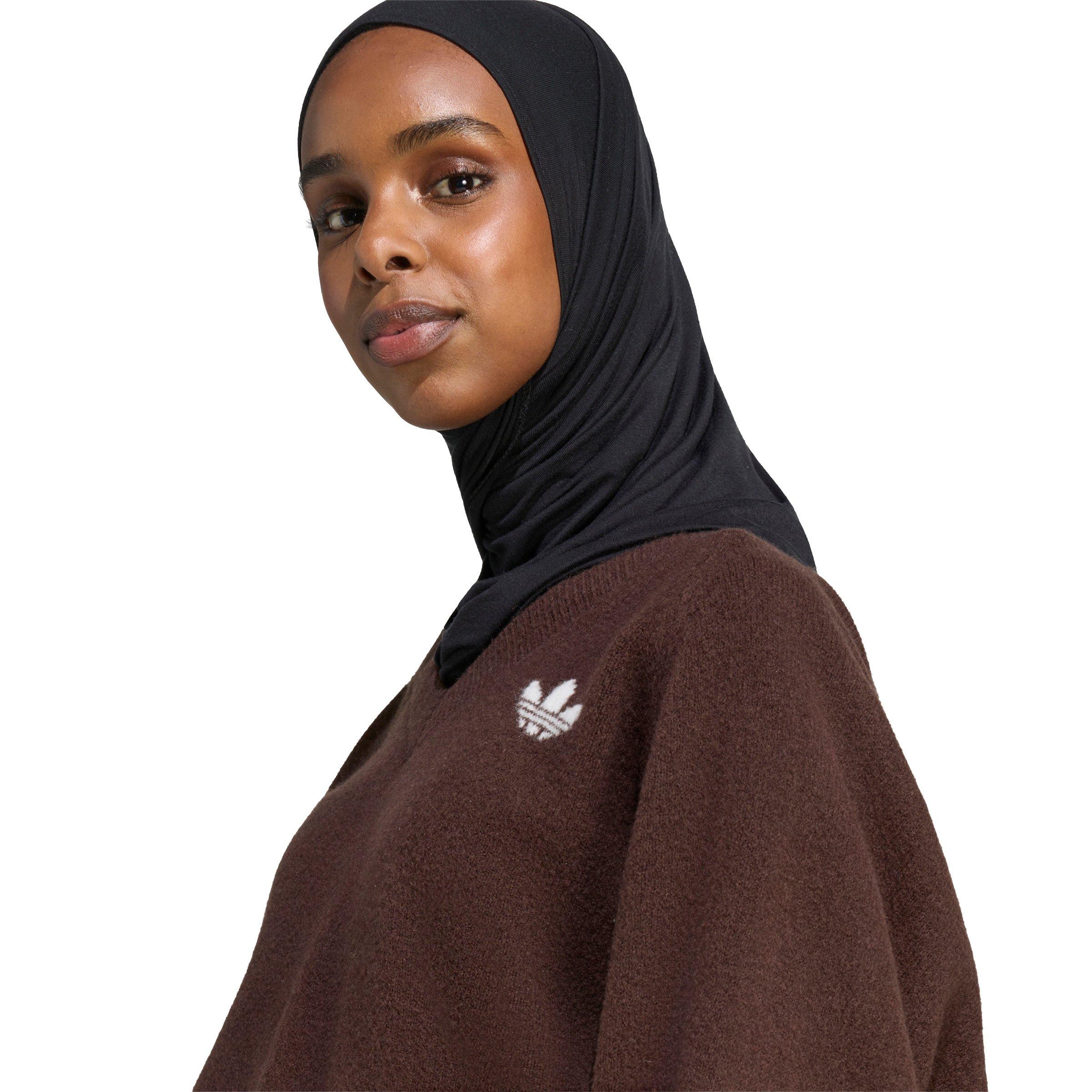 adidas Originals Women's Essentials Knit Long Sleeve V-Neck Sweater - Light Maroon - LIGHT MAROON