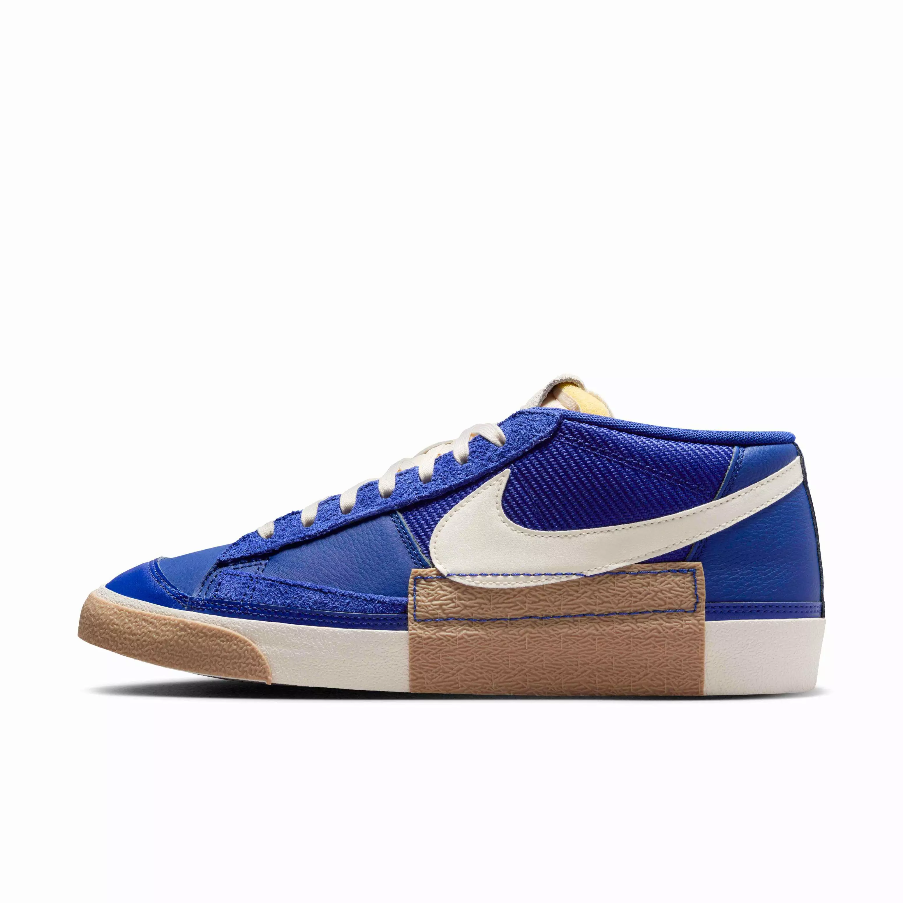 Nike Blazer Low Pro Club "Deep Royal Blue/Gum Light Brown/Metallic Gold/Pale Ivory" Men's Shoe - BLUE/LT BROWN/GOLD/IVORY
