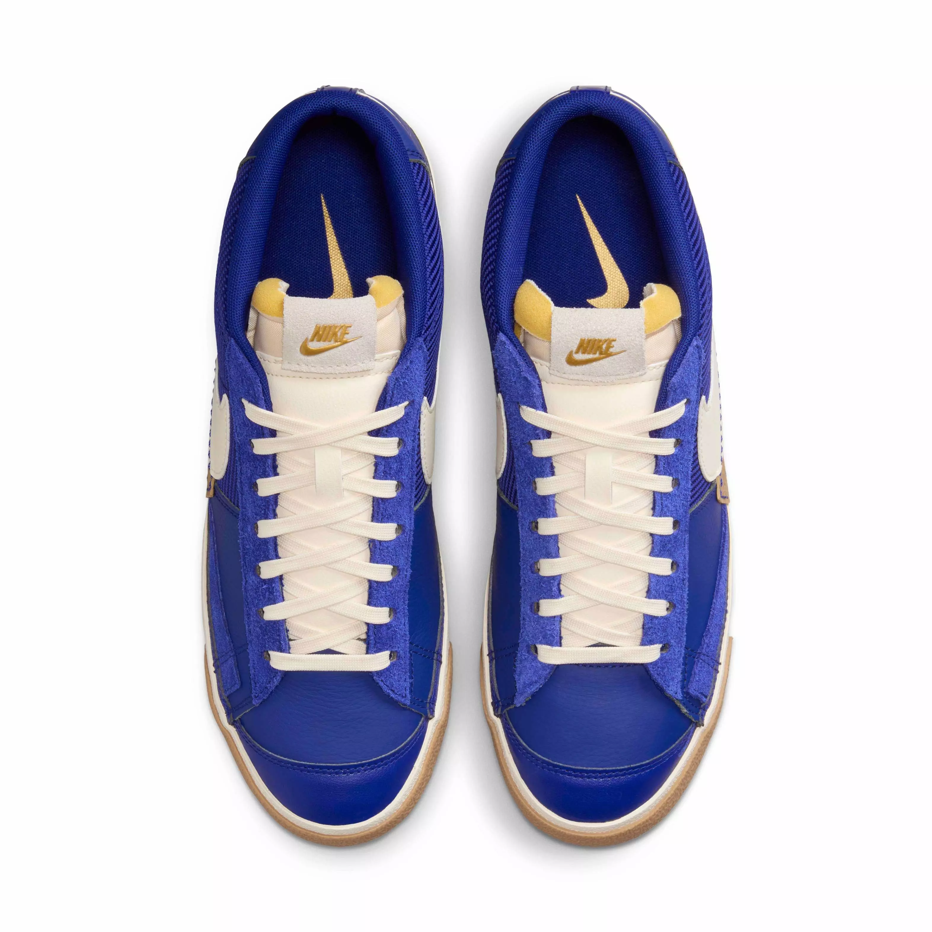 Nike Blazer Low Pro Club "Deep Royal Blue/Gum Light Brown/Metallic Gold/Pale Ivory" Men's Shoe - BLUE/LT BROWN/GOLD/IVORY