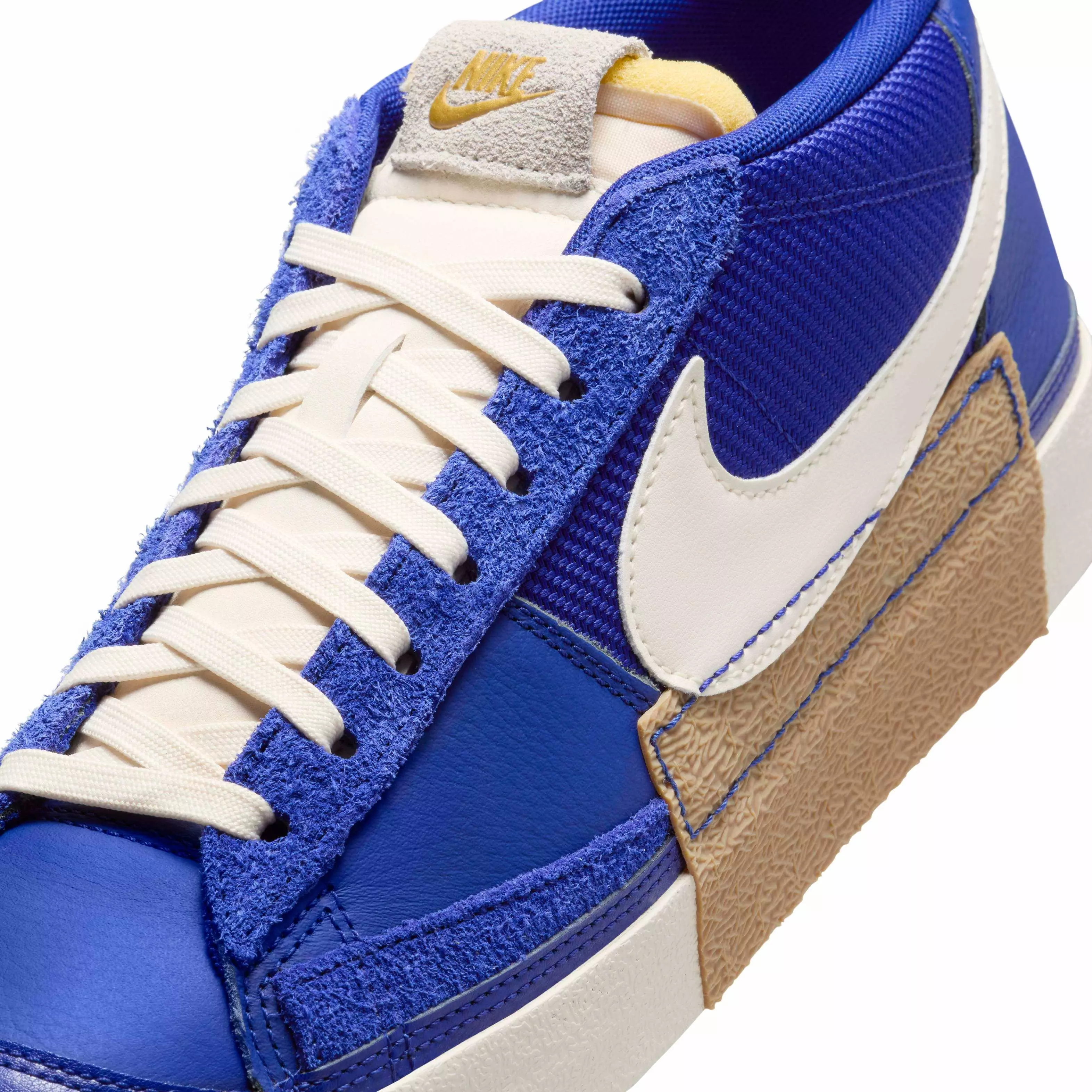 Nike Blazer Low Pro Club "Deep Royal Blue/Gum Light Brown/Metallic Gold/Pale Ivory" Men's Shoe - BLUE/LT BROWN/GOLD/IVORY