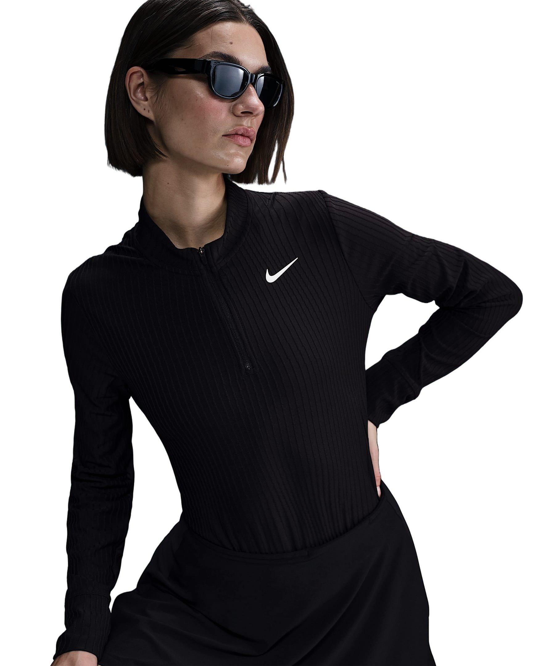 Nike Women's Tour Dri-FIT ADV 1/2 Zip Golf Top - Black - BLACK Thumbnail View 1