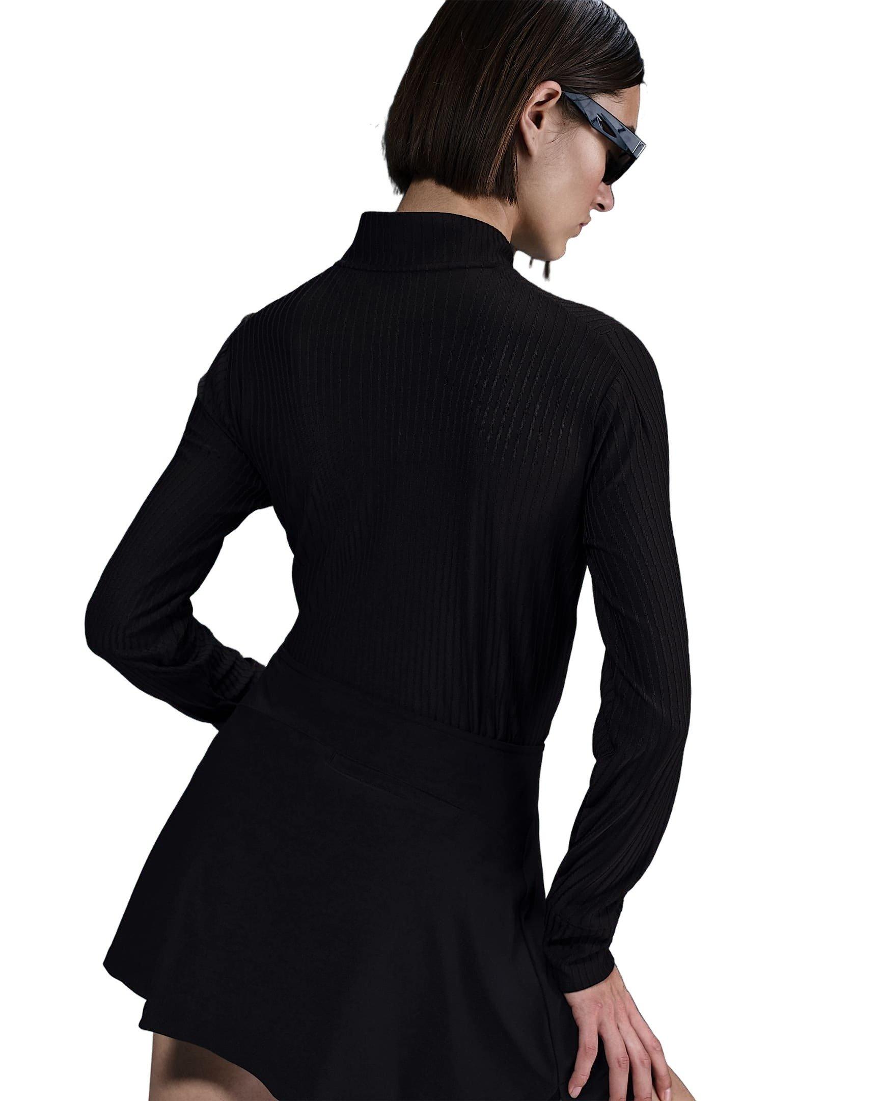 Nike Women's Tour Dri-FIT ADV 1/2 Zip Golf Top - Black - BLACK Thumbnail View 2