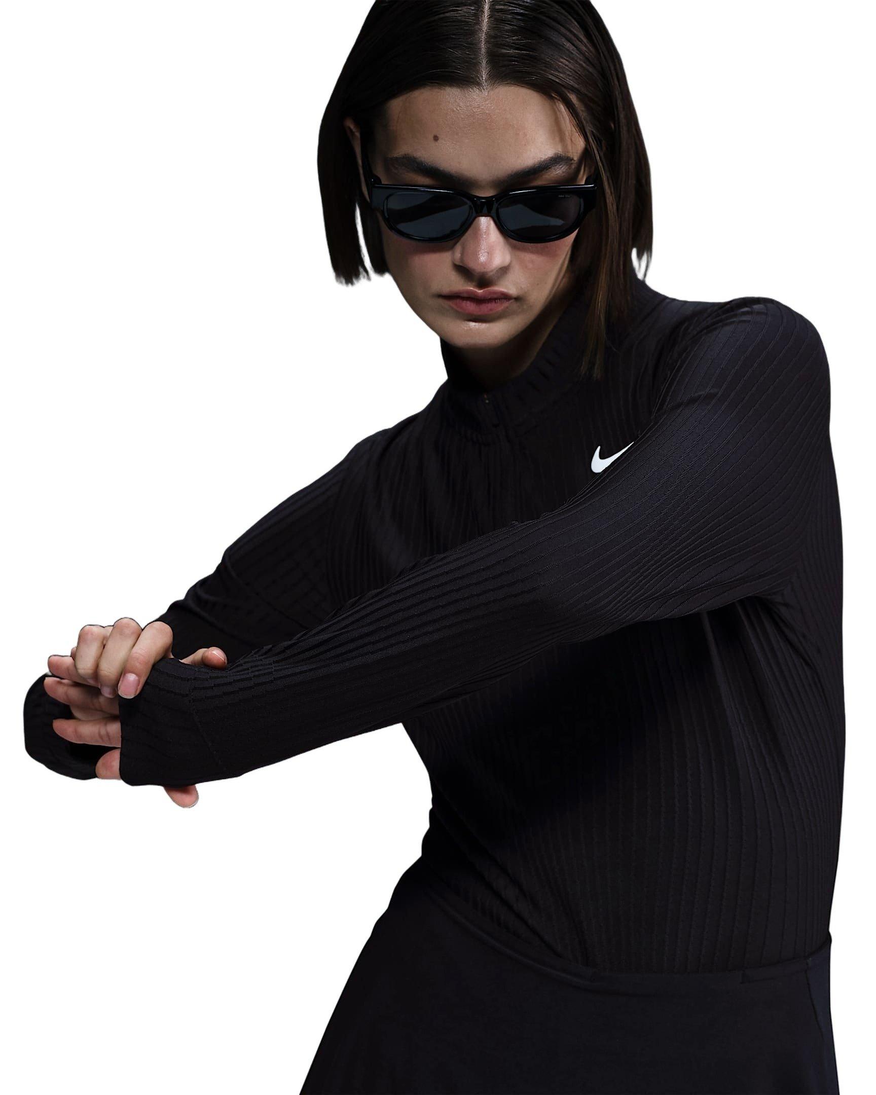 Nike Women's Tour Dri-FIT ADV 1/2 Zip Golf Top - Black - BLACK Thumbnail View 3