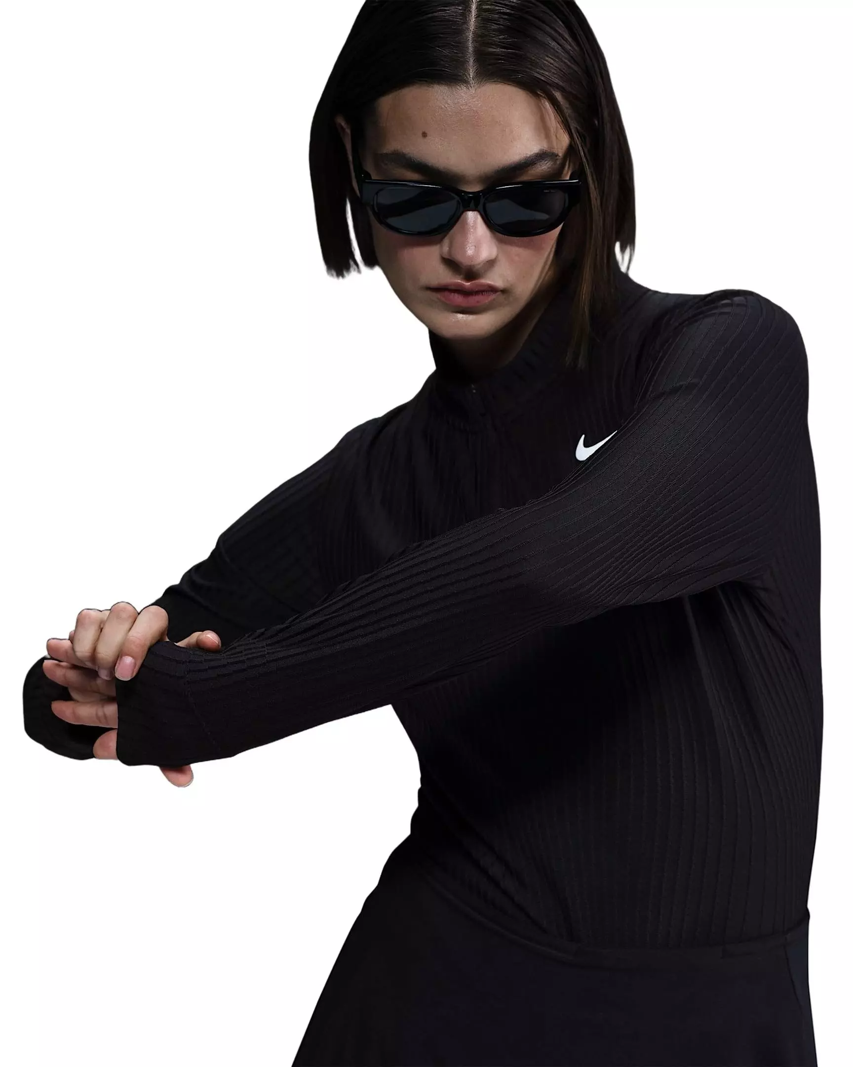 Nike Women's Tour Dri-FIT ADV 1/2 Zip Golf Top - Black - BLACK