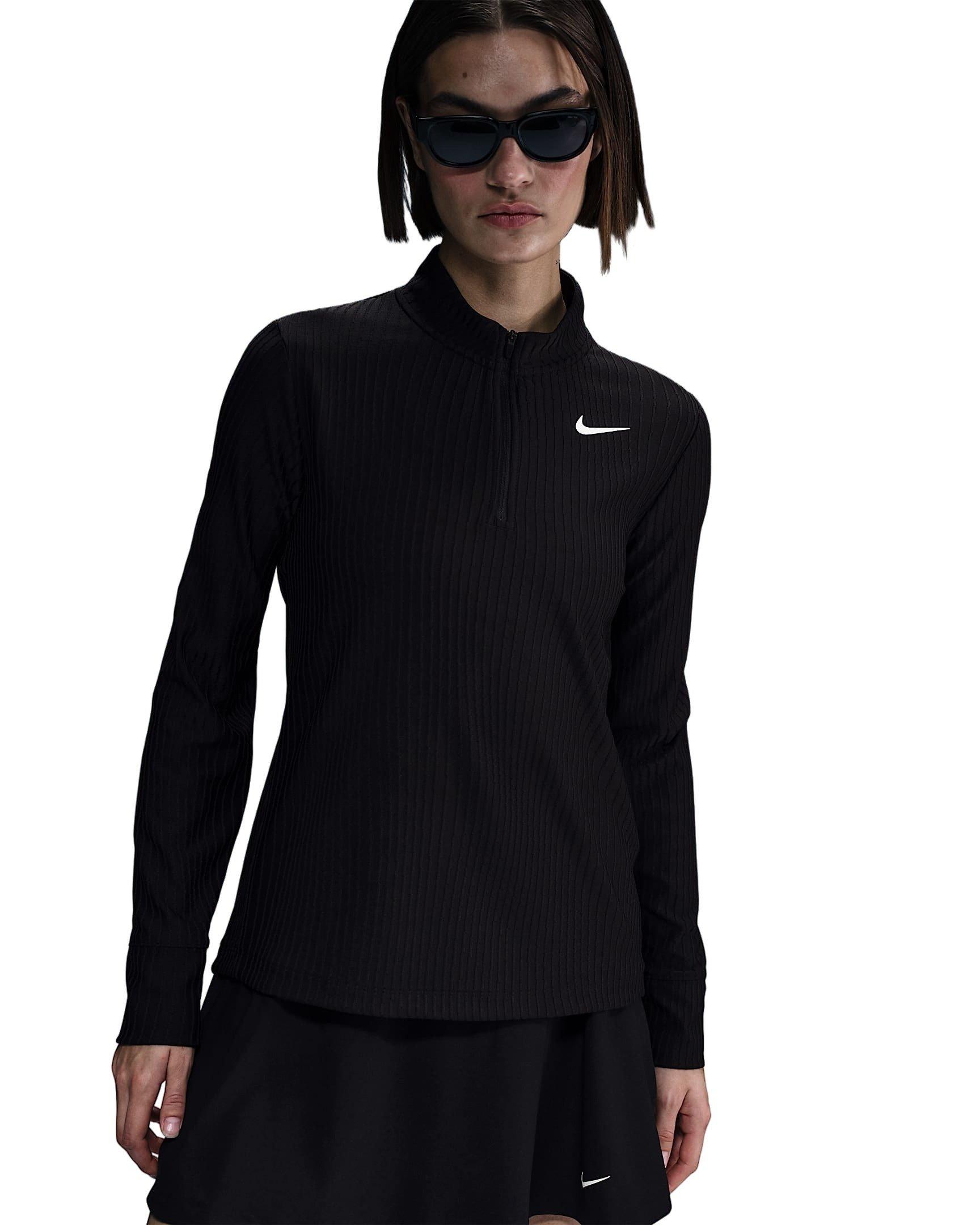 Nike Women's Tour Dri-FIT ADV 1/2 Zip Golf Top - Black - BLACK Thumbnail View 4