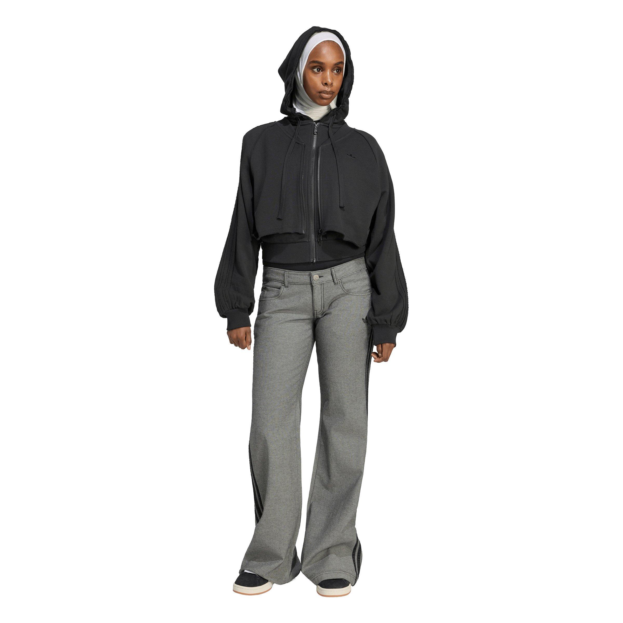 adidas Originals Women's Superstar Double Front Hooded Jacket - Black - BLACK