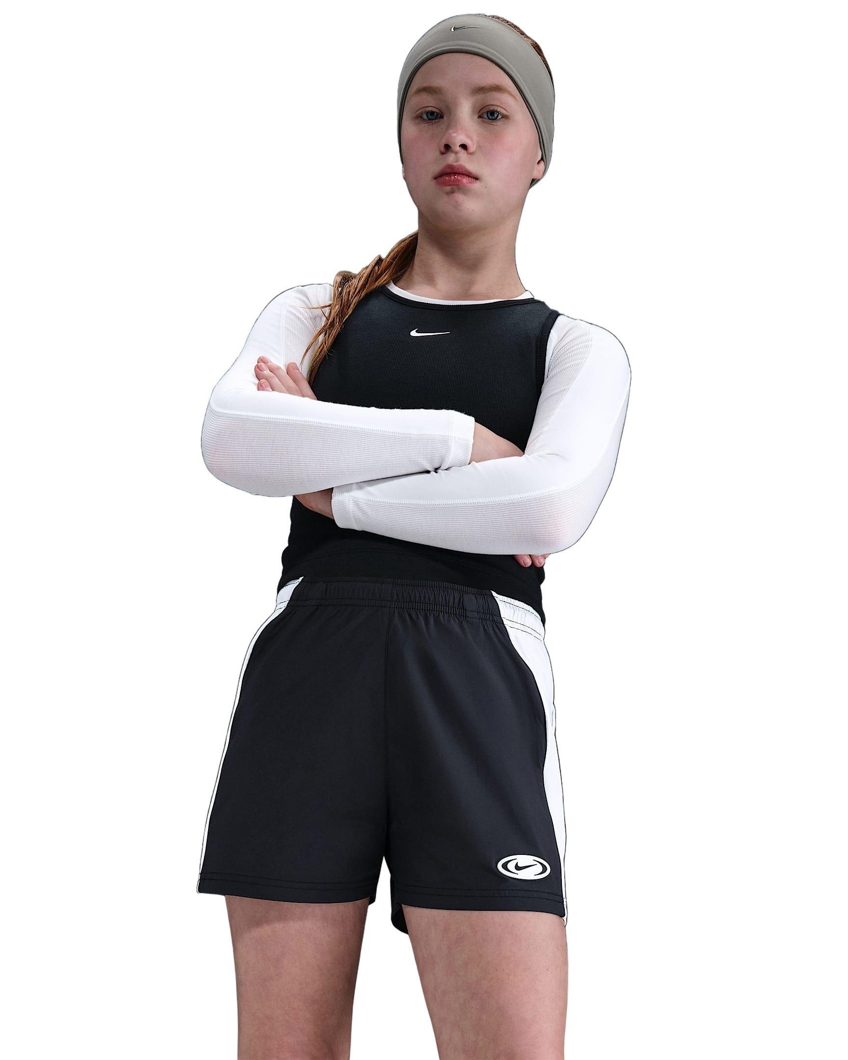 Nike Sportswear Big Girls' Black Woven Shorts