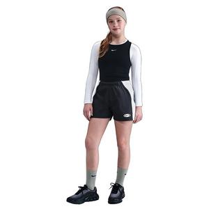 Nike Big Girls' Sportswear Woven Shorts - Black