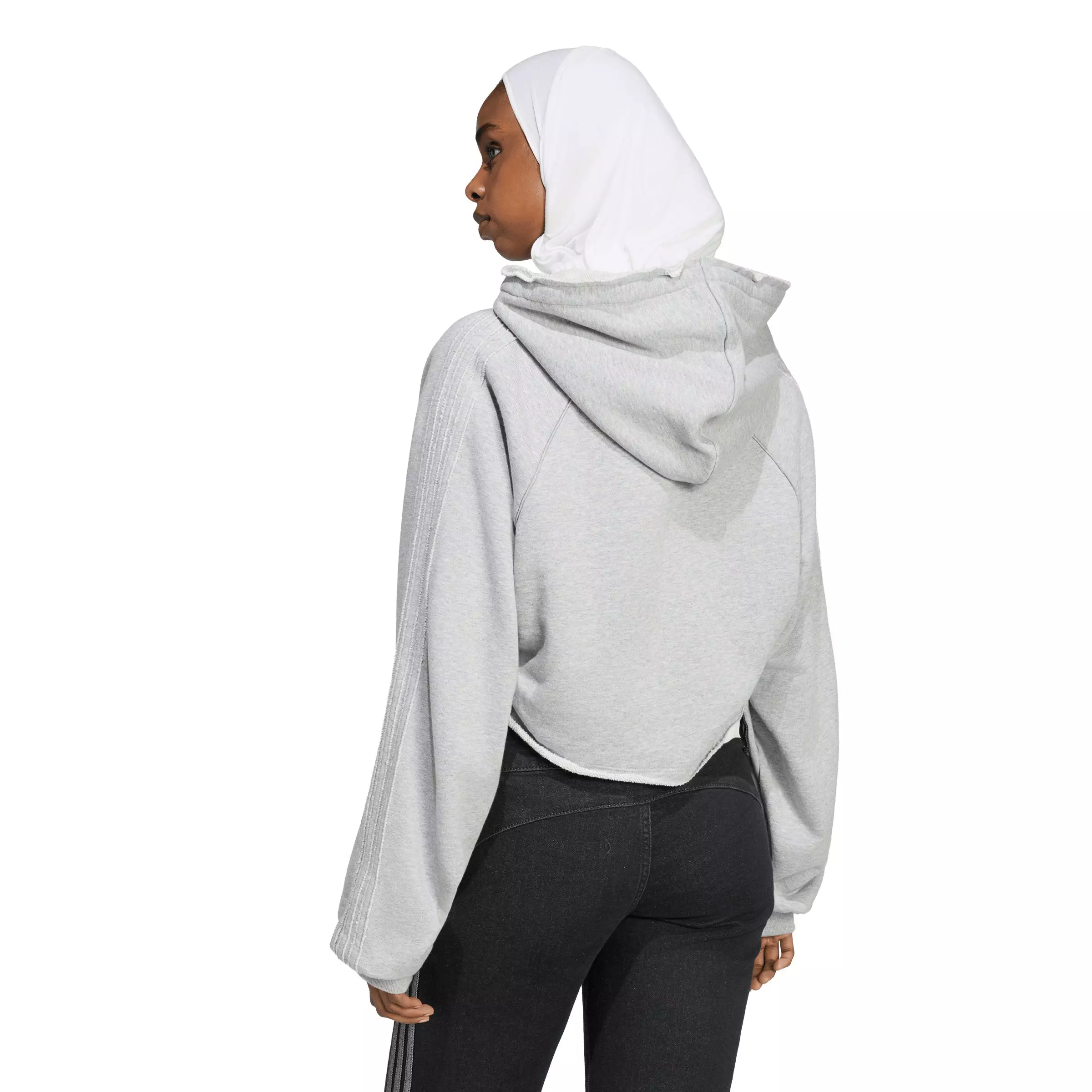 adidas Originals Women's Superstar Double Front Hooded Jacket - Dk Grey - DK GREY
