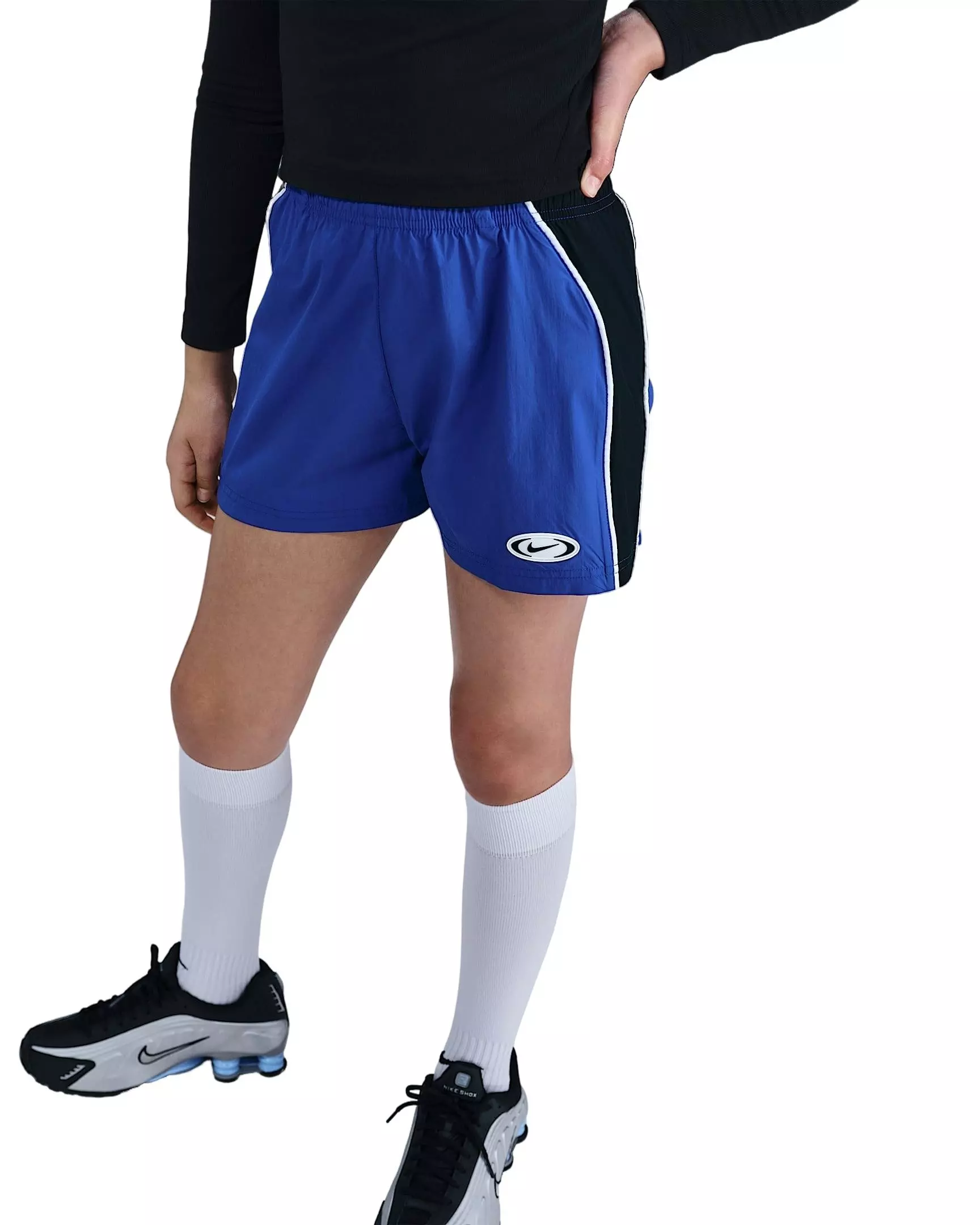 Nike Big Girls' Sportswear Woven Shorts - Blue - BLUE