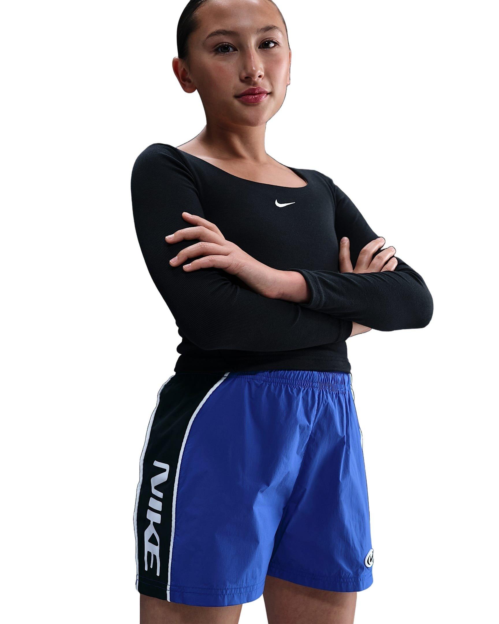 Nike Sportswear Big Girls' Blue Woven Shorts