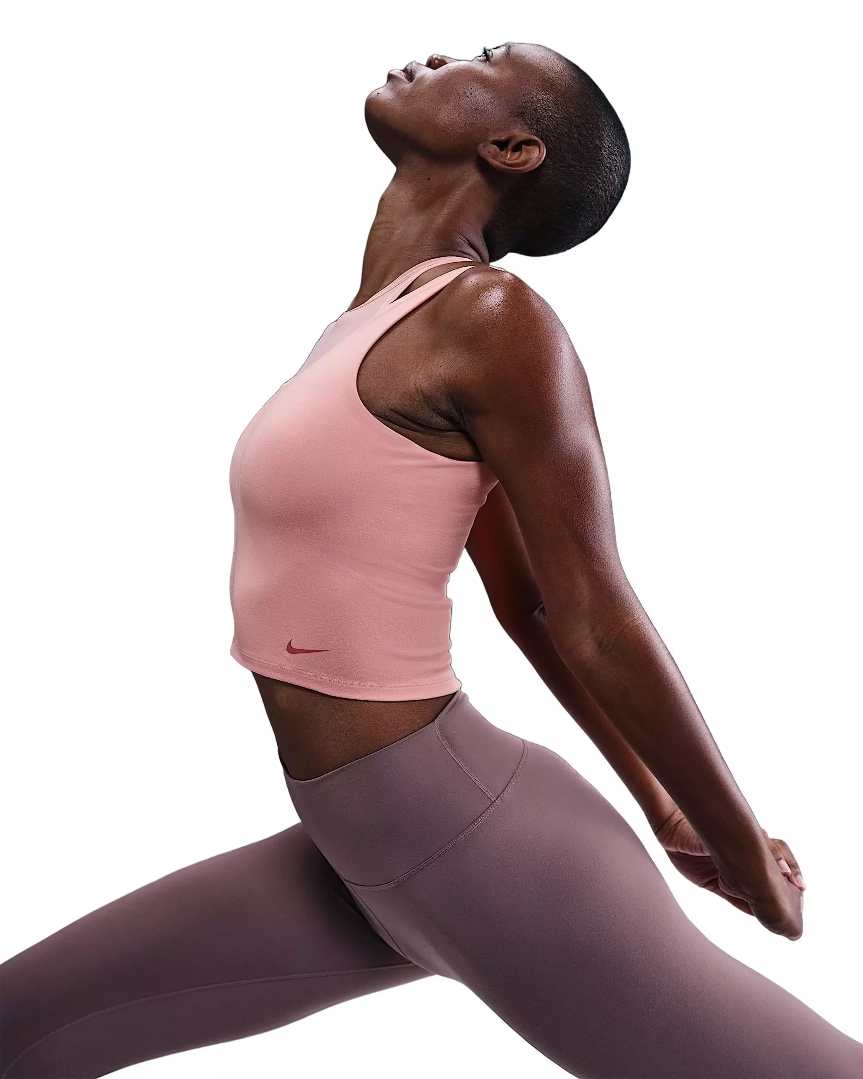 Nike Women's One Fitted Dri-FIT Cropped Tank Top - Rust Pink - RUST PINK