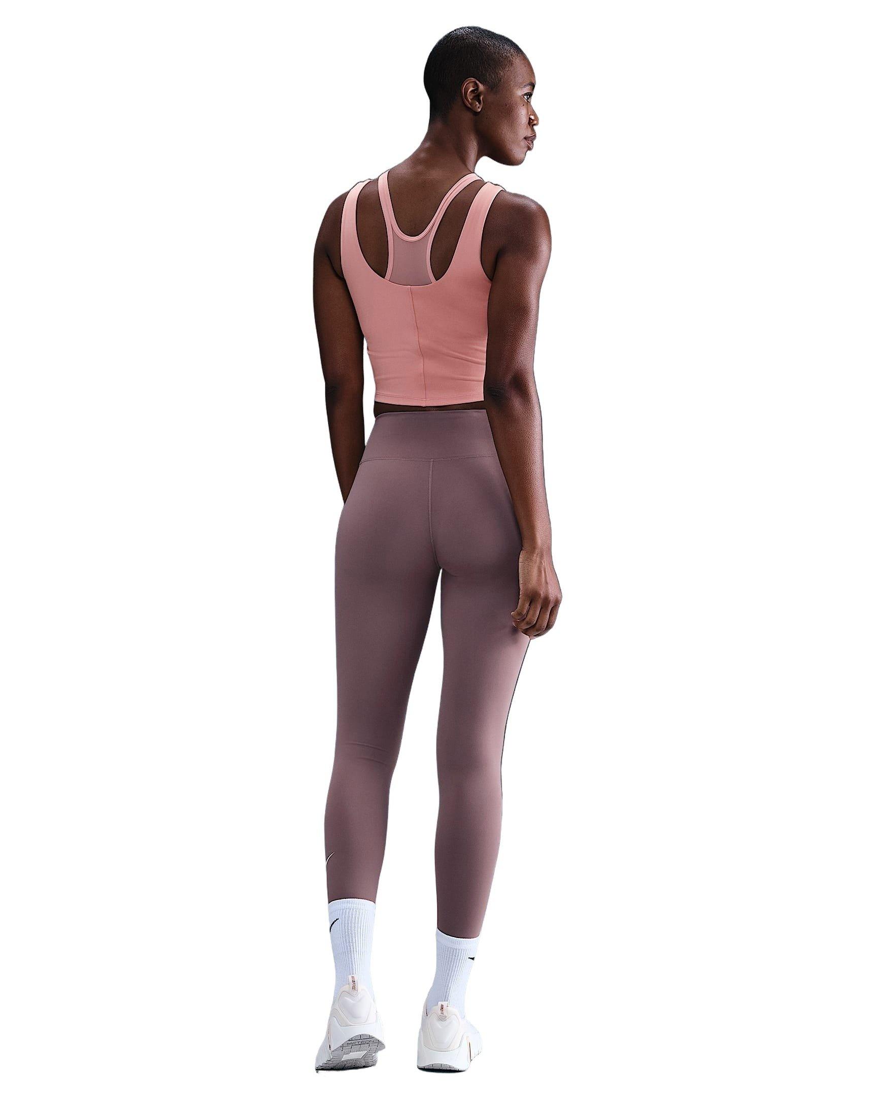 Nike Women's One Fitted Dri-FIT Cropped Tank Top - Pink - PINK Thumbnail View 5