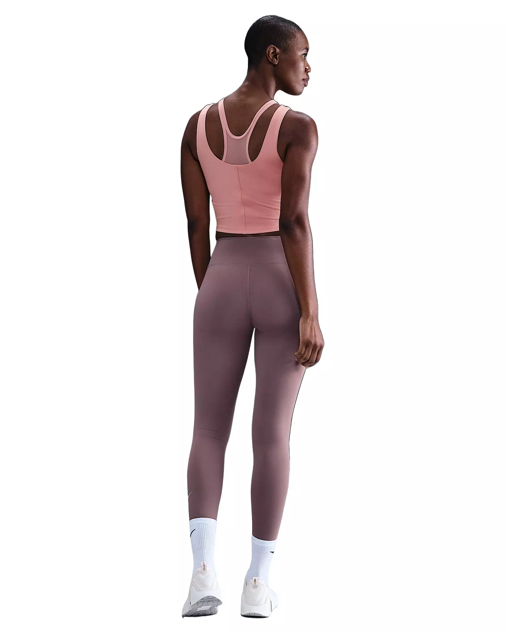 Nike Women's One Fitted Dri-FIT Cropped Tank Top - Rust Pink - RUST PINK