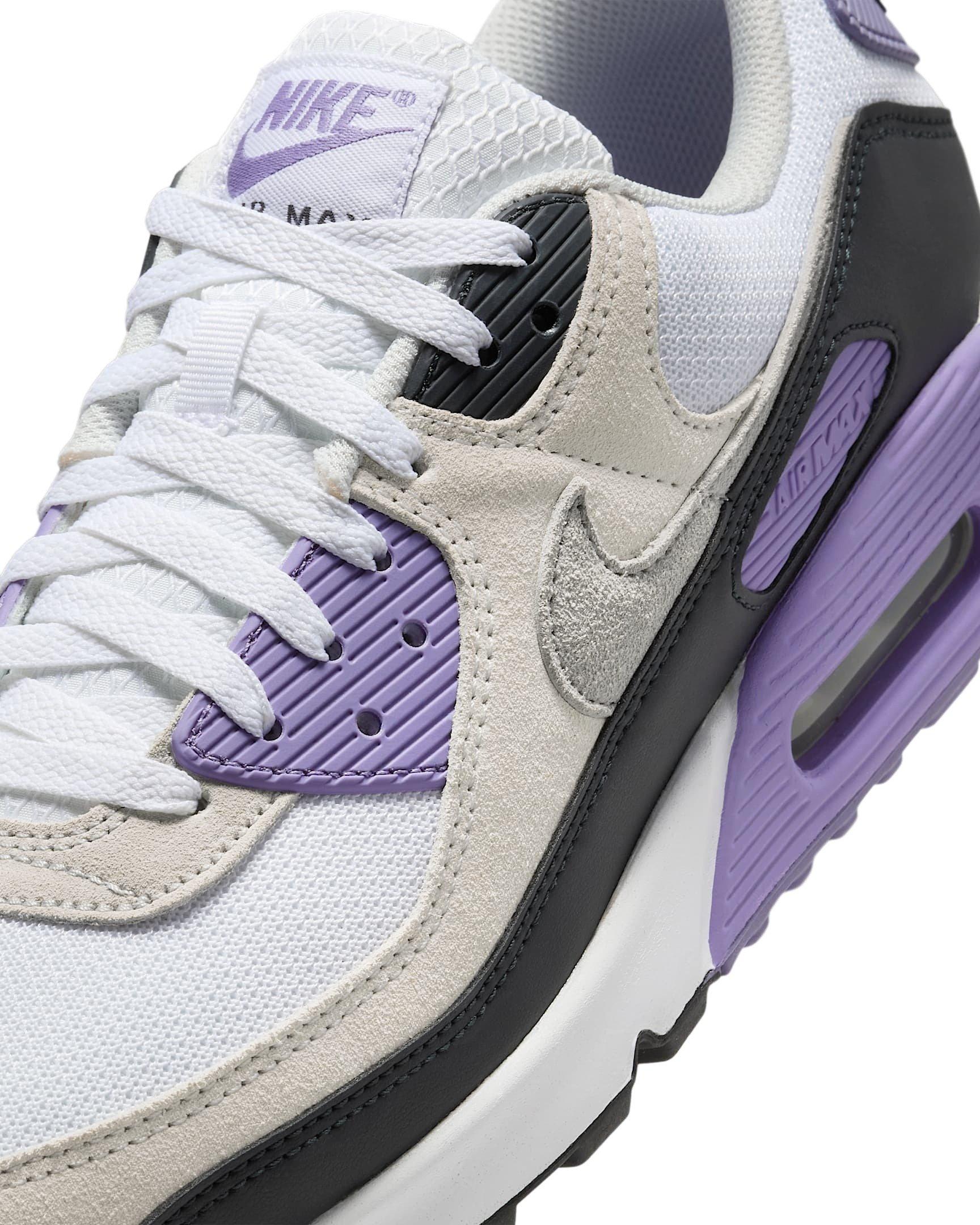 Nike Air Max 90 "White/Dusty Amethyst/Photon Dust/Light Smoke Grey" Men's Shoe - WHITE/AMETHYST/PHOTON/LT GREY Thumbnail View 7