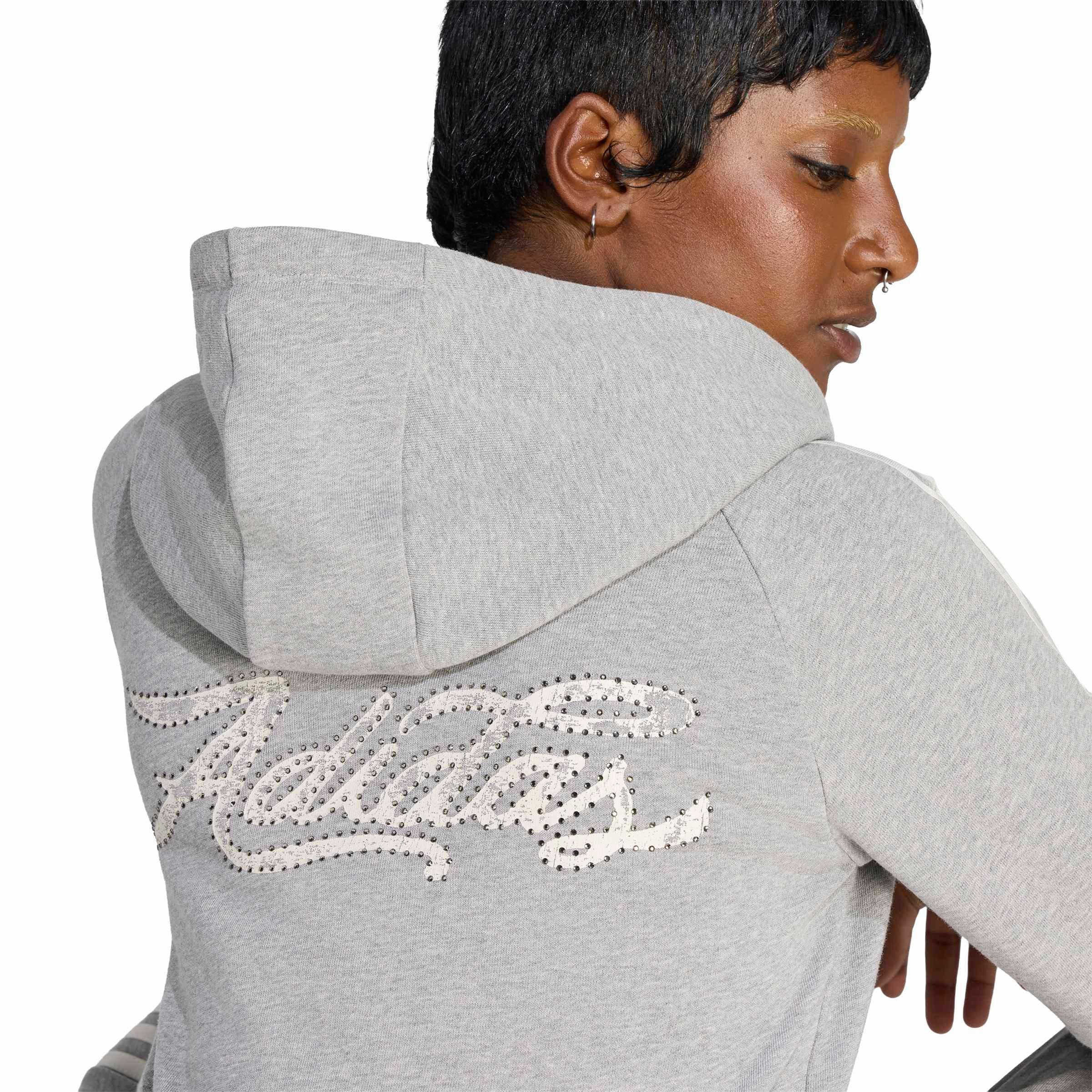 adidas Originals Women's Graphic Short Front Zip Track Top - Dk Grey - DK GREY