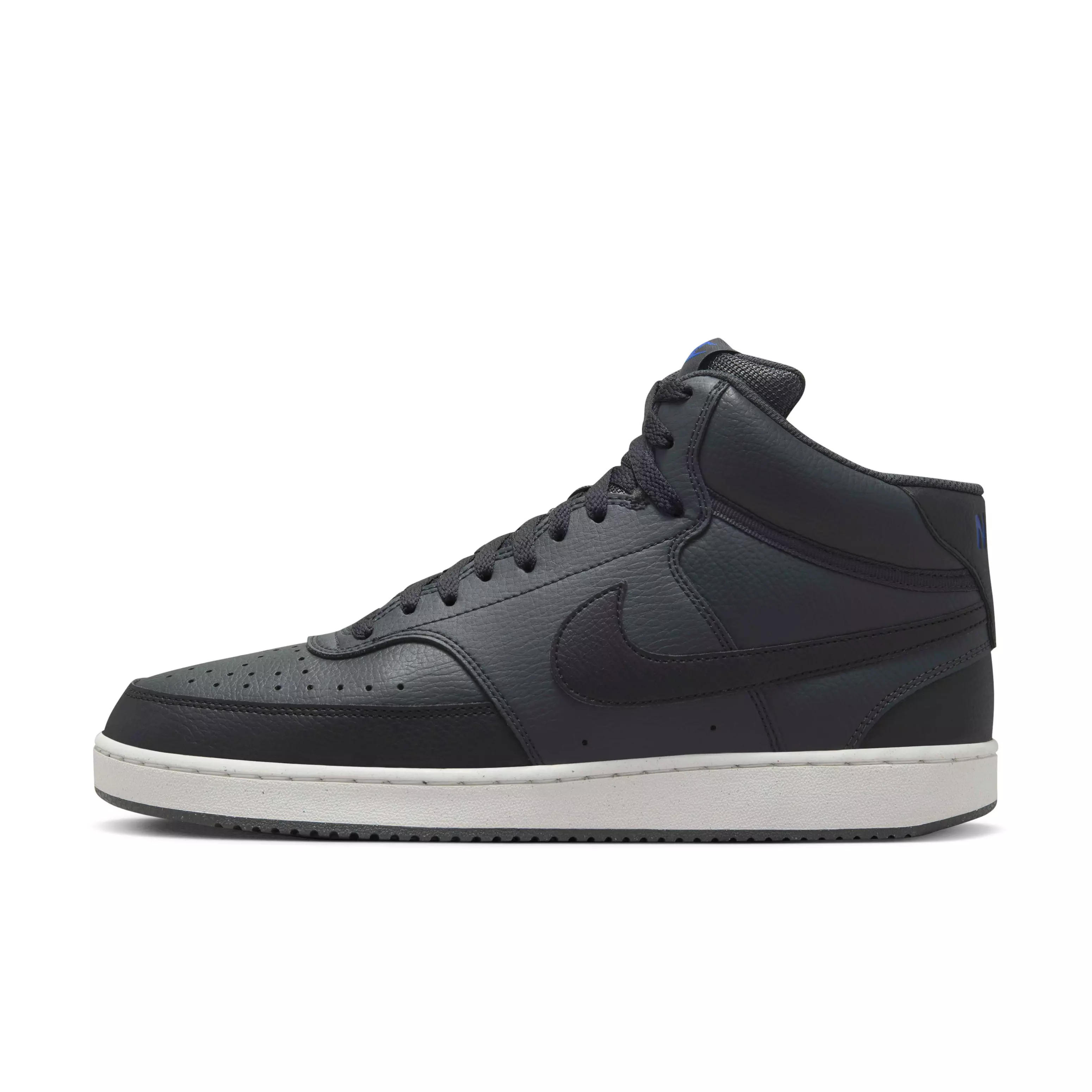 Nike Court Vision Mid Next Nature "Dark Smoke Grey/Off Noir/Racer Blue/Black" Men's Shoe - DK GREY/OFF NOIR/BLUE/BLACK