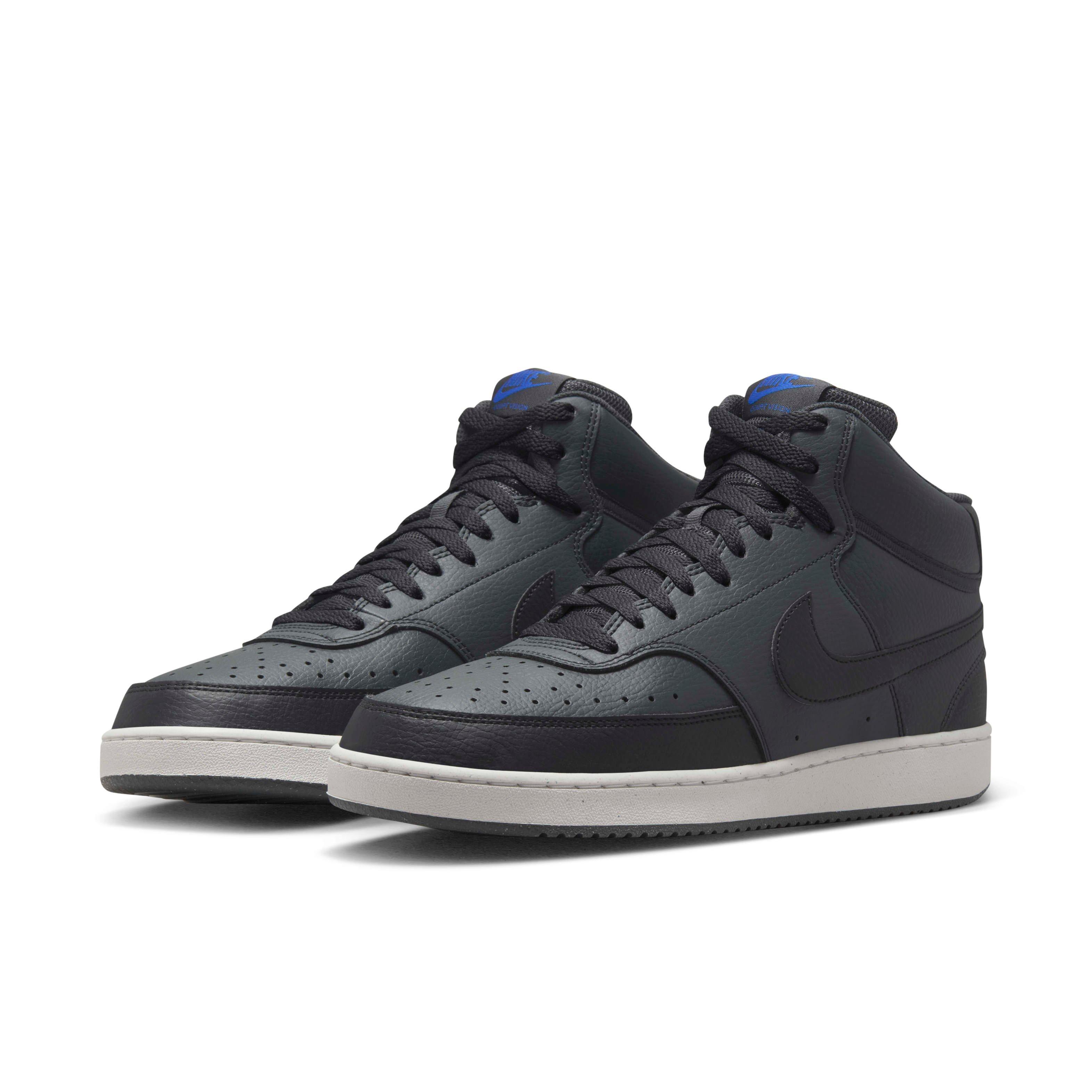 Nike Court Vision Mid Next Nature "Dark Smoke Grey/Off Noir/Racer Blue/Black" Men's Shoe - DK GREY/OFF NOIR/BLUE/BLACK Thumbnail View 3