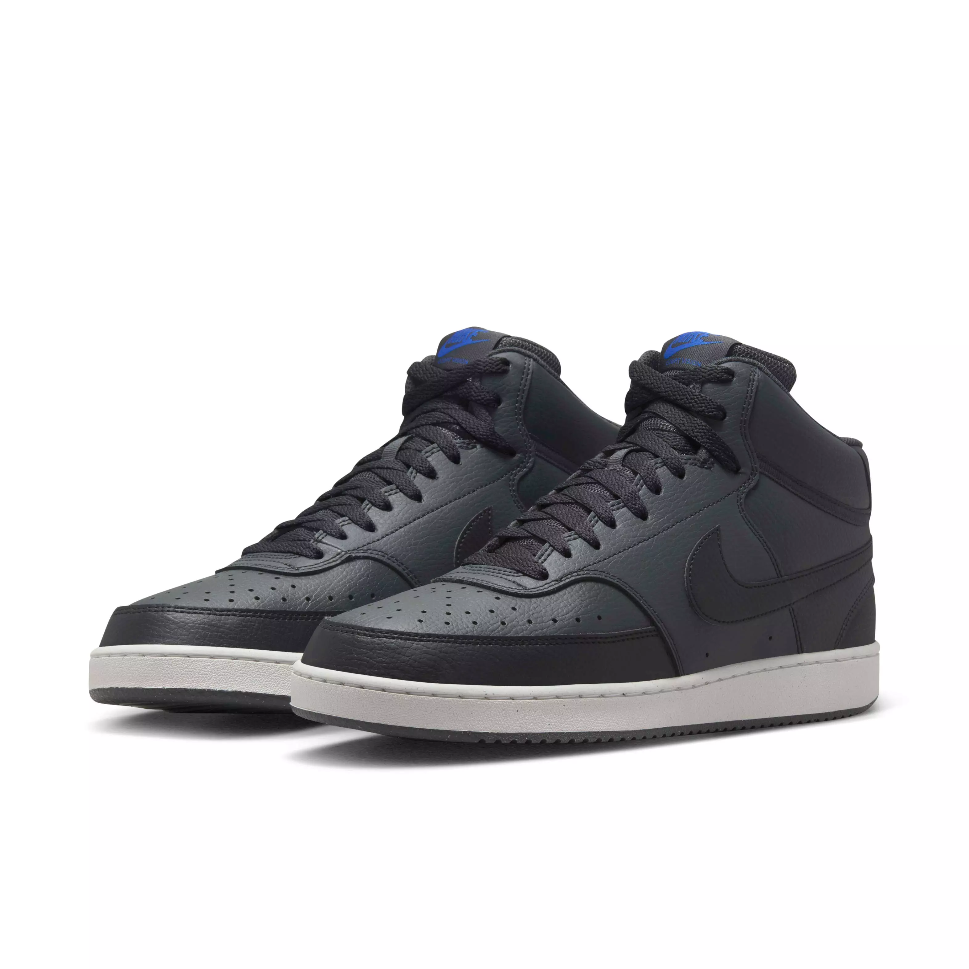 Nike Court Vision Mid Next Nature "Dark Smoke Grey/Off Noir/Racer Blue/Black" Men's Shoe - DK GREY/OFF NOIR/BLUE/BLACK