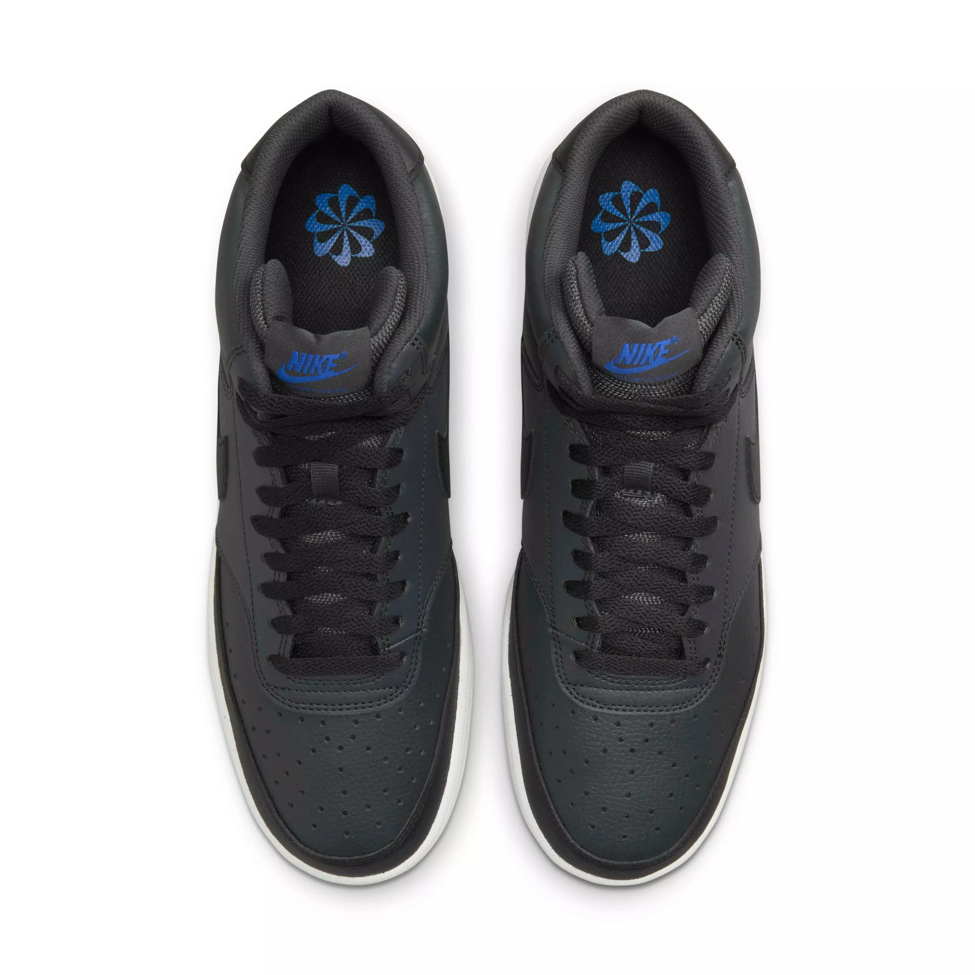 Nike Court Vision Mid Next Nature "Dark Smoke Grey/Off Noir/Racer Blue/Black" Men's Shoe - DK GREY/OFF NOIR/BLUE/BLACK