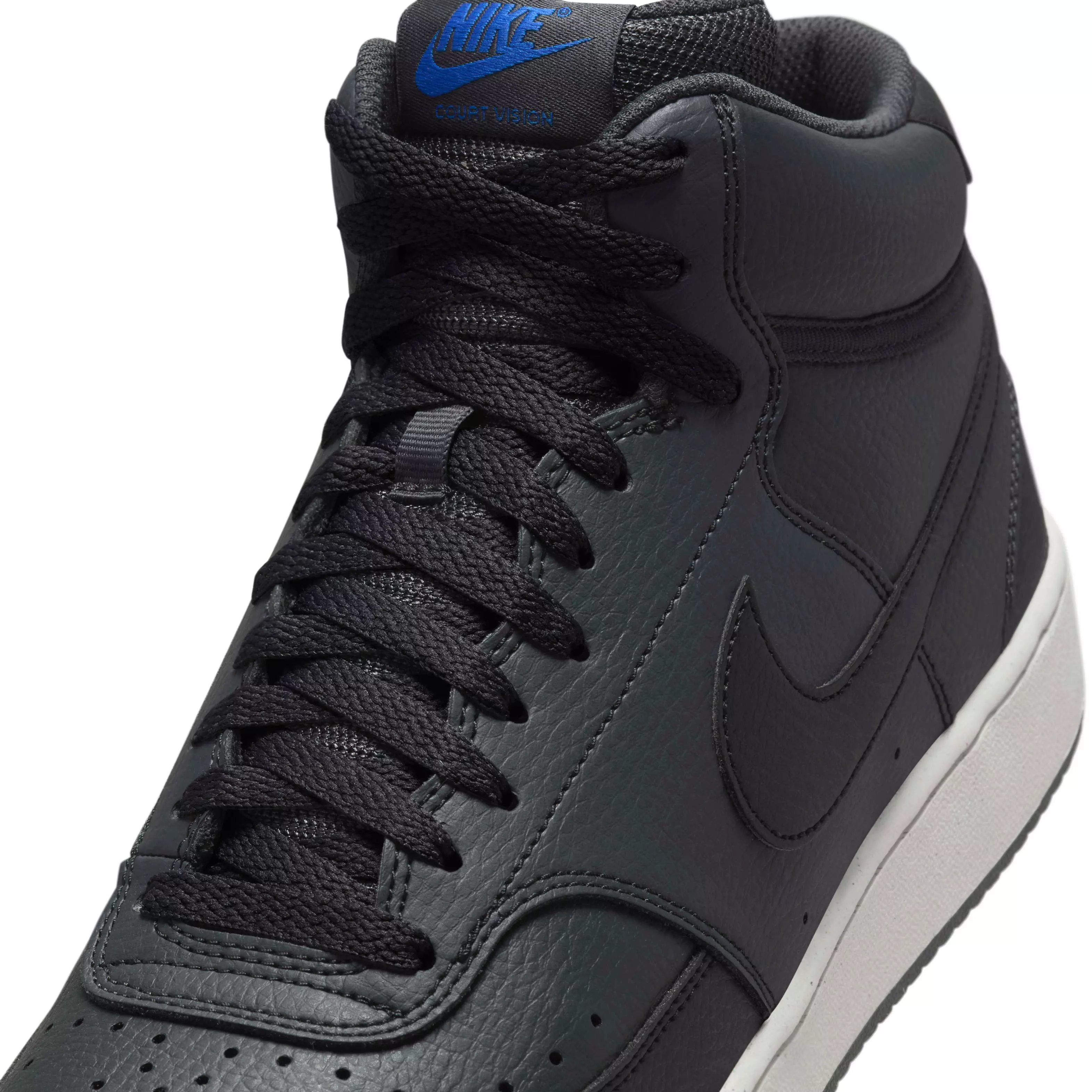 Nike Court Vision Mid Next Nature "Dark Smoke Grey/Off Noir/Racer Blue/Black" Men's Shoe - DK GREY/OFF NOIR/BLUE/BLACK