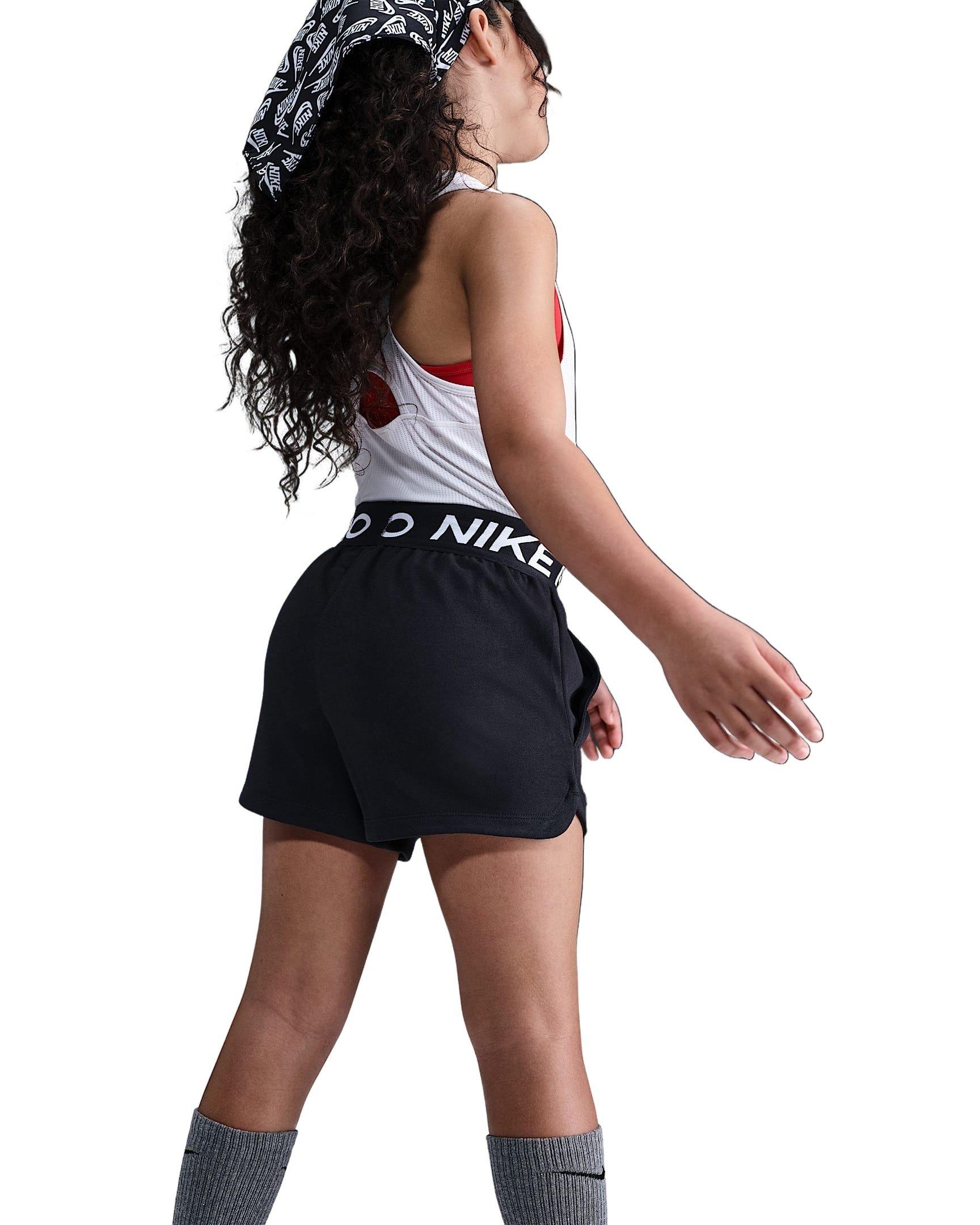 Nike Pro Fleece Big Girls' Black Dri-FIT Shorts