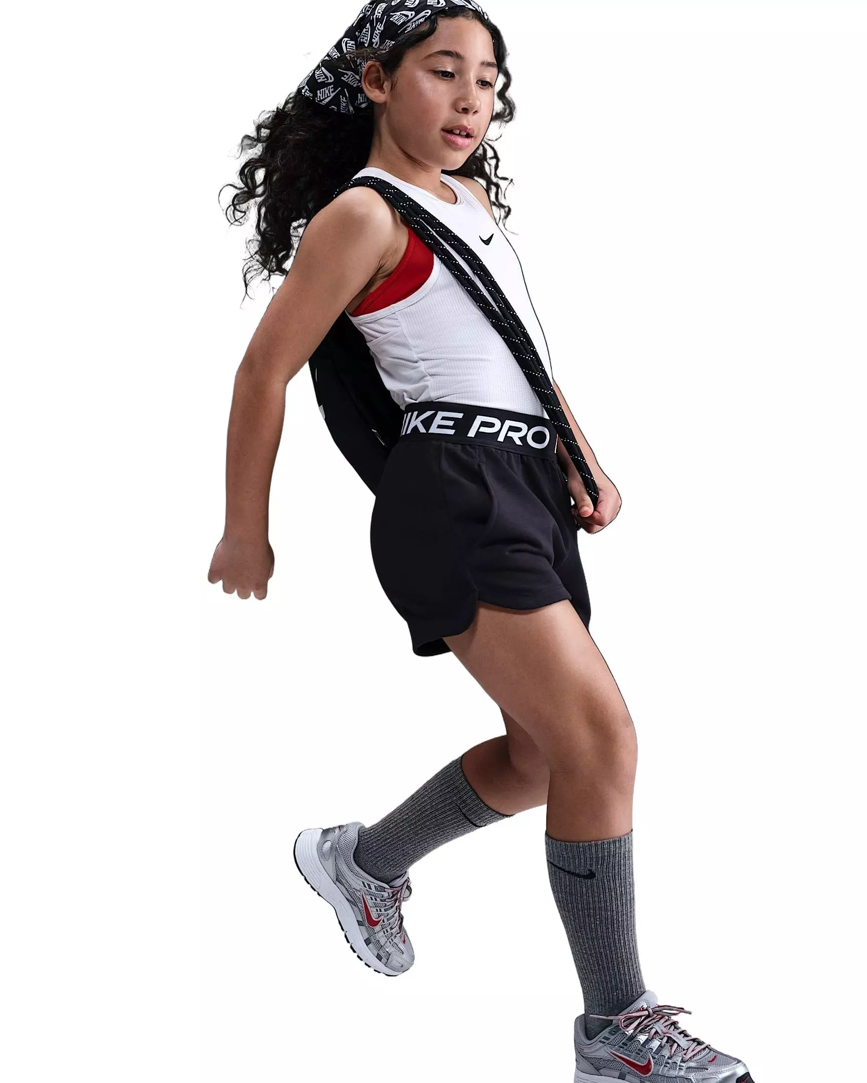 Nike Big Girls' Pro Fleece Dri-FIT Shorts - Black - BLACK