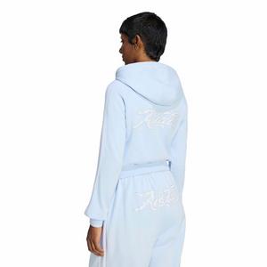 adidas Originals Women's Graphic Short Front Zip Track Jacket - Lt Blue - LT BLUE