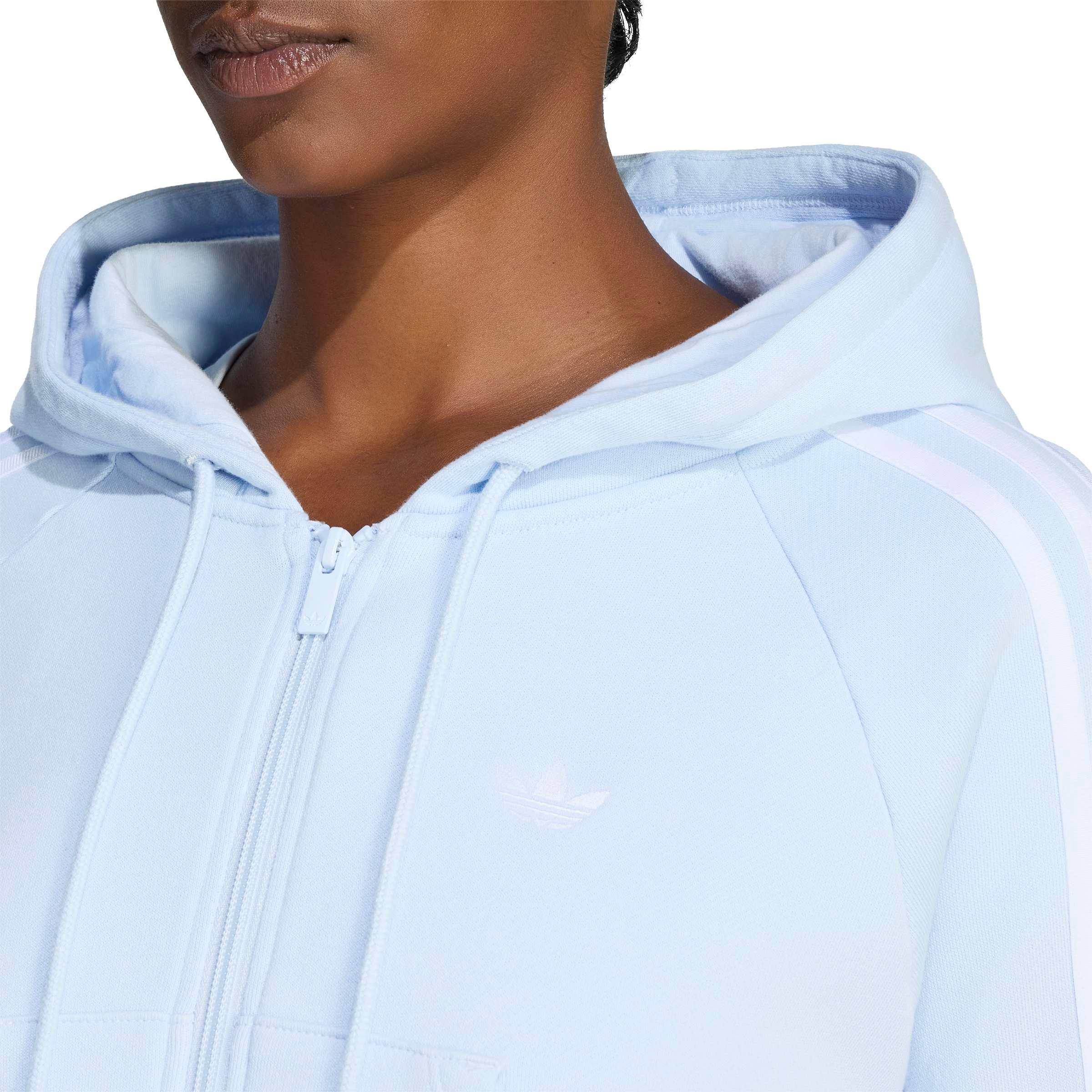 adidas Originals Women's Graphic Short Front Zip Track Jacket - Lt Blue - LT BLUE