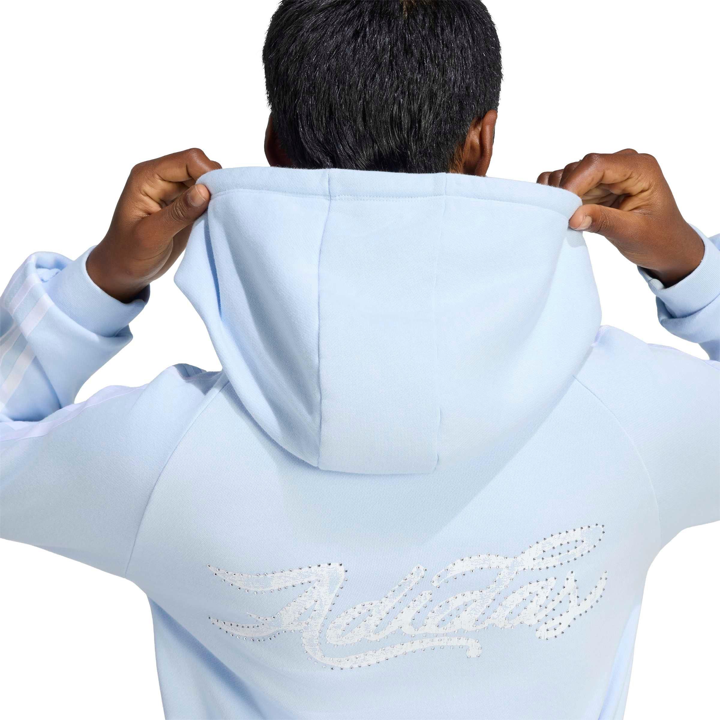 adidas Originals Women's Graphic Short Front Zip Track Jacket - Lt Blue - LT BLUE