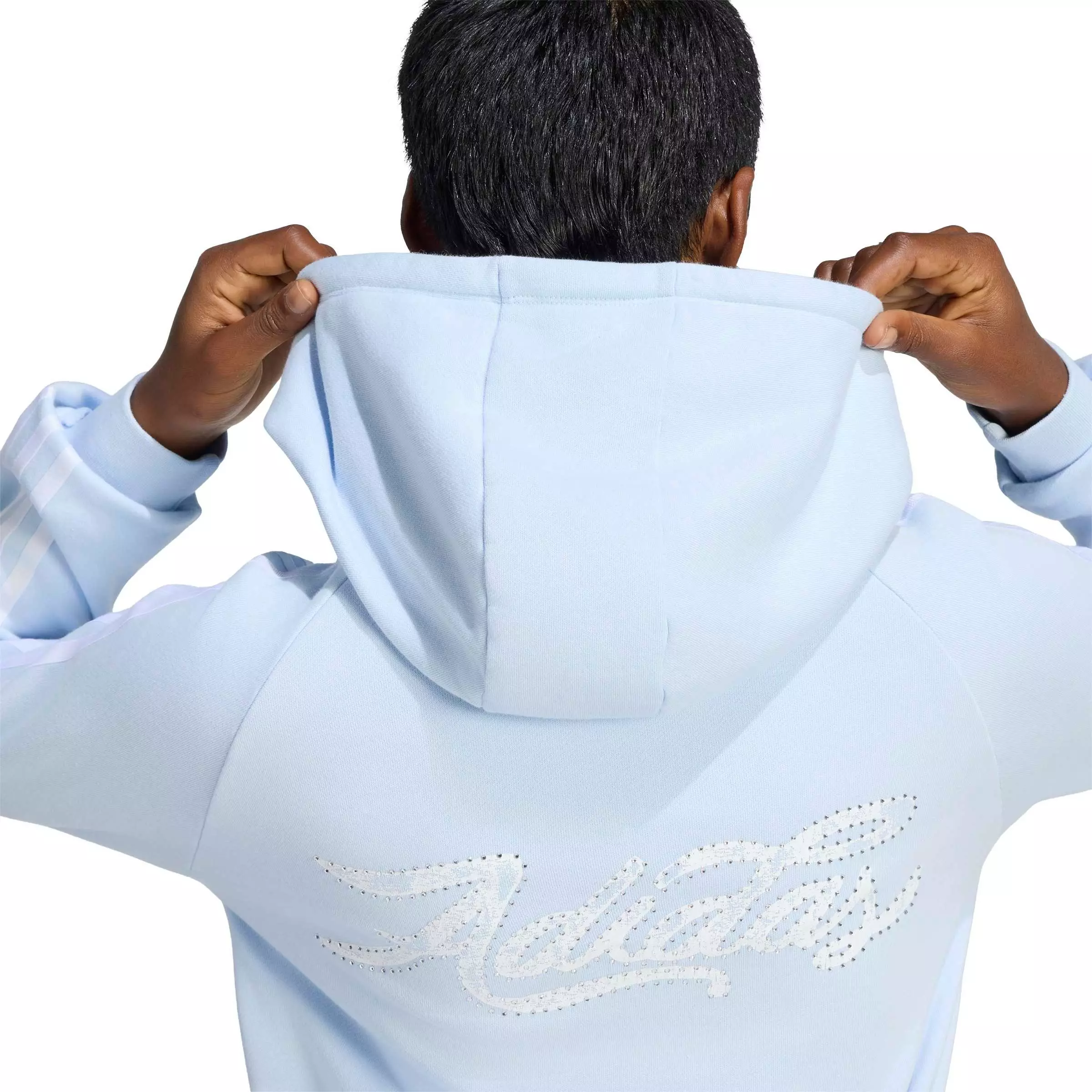 adidas Originals Women's Graphic Short Front Zip Track Jacket - Lt Blue - LT BLUE