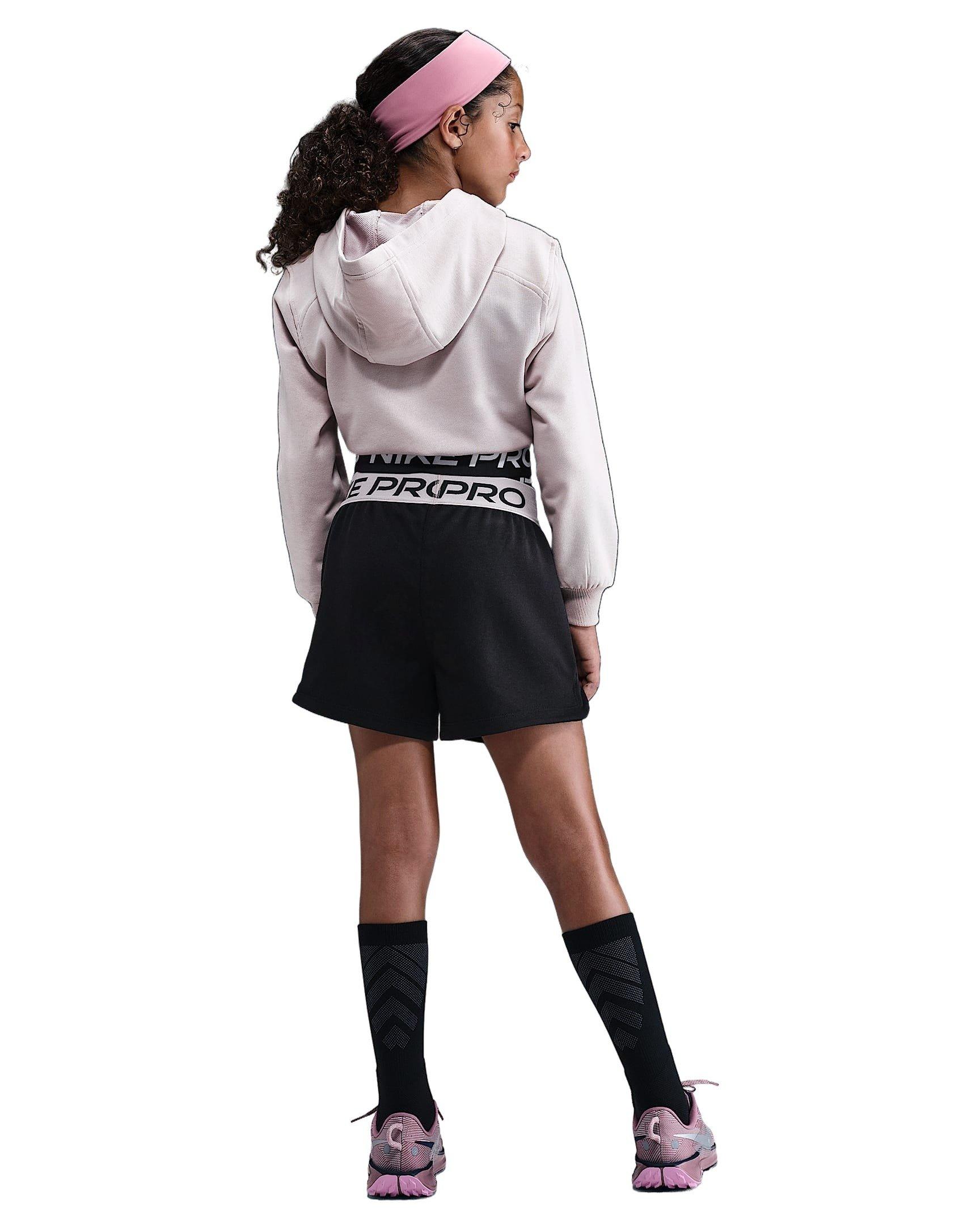 Nike Pro Fleece Big Girls' Black/Purple Dri-FIT Shorts