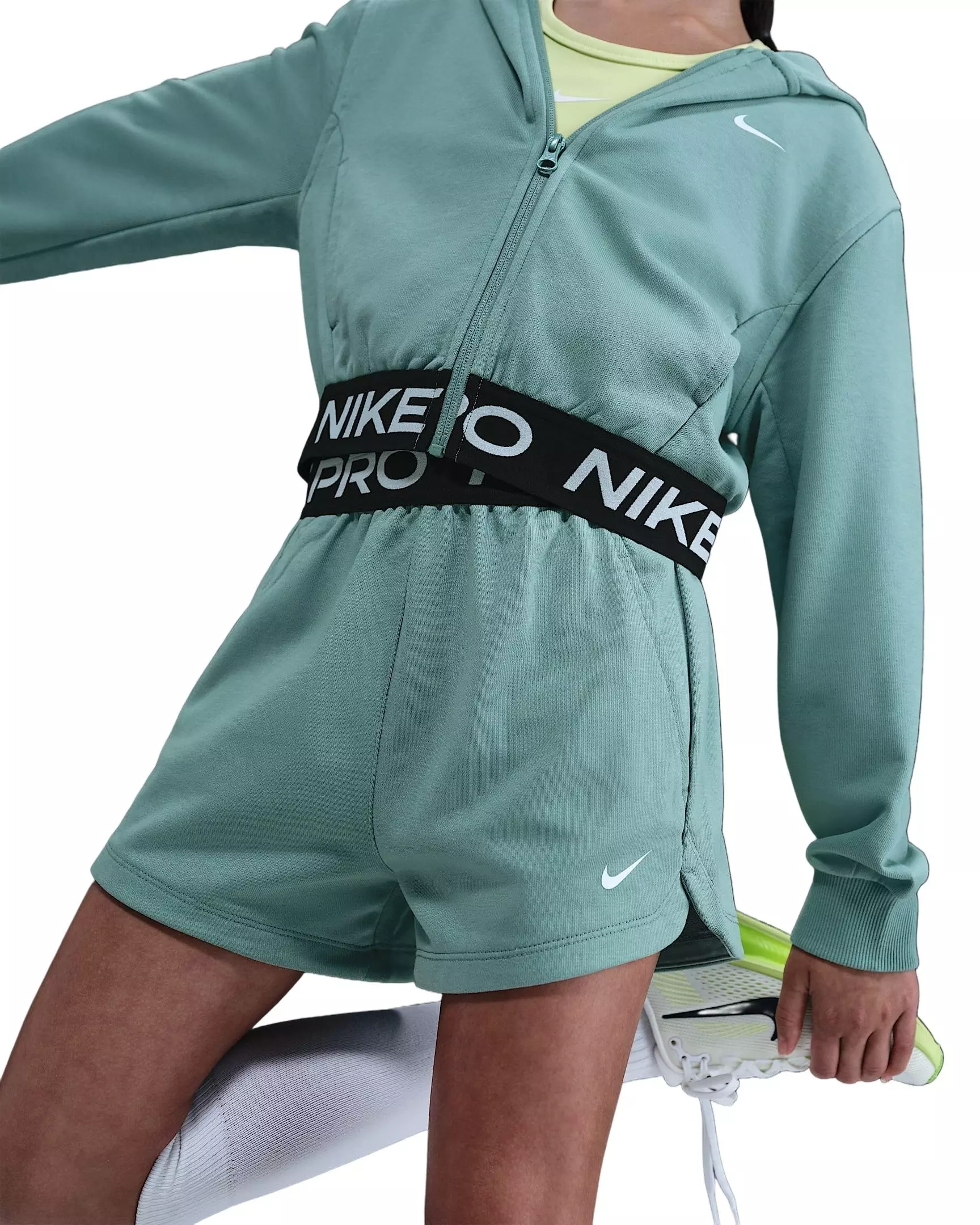 Nike Big Girls' Pro Fleece Dri-FIT Shorts - Green - GREEN