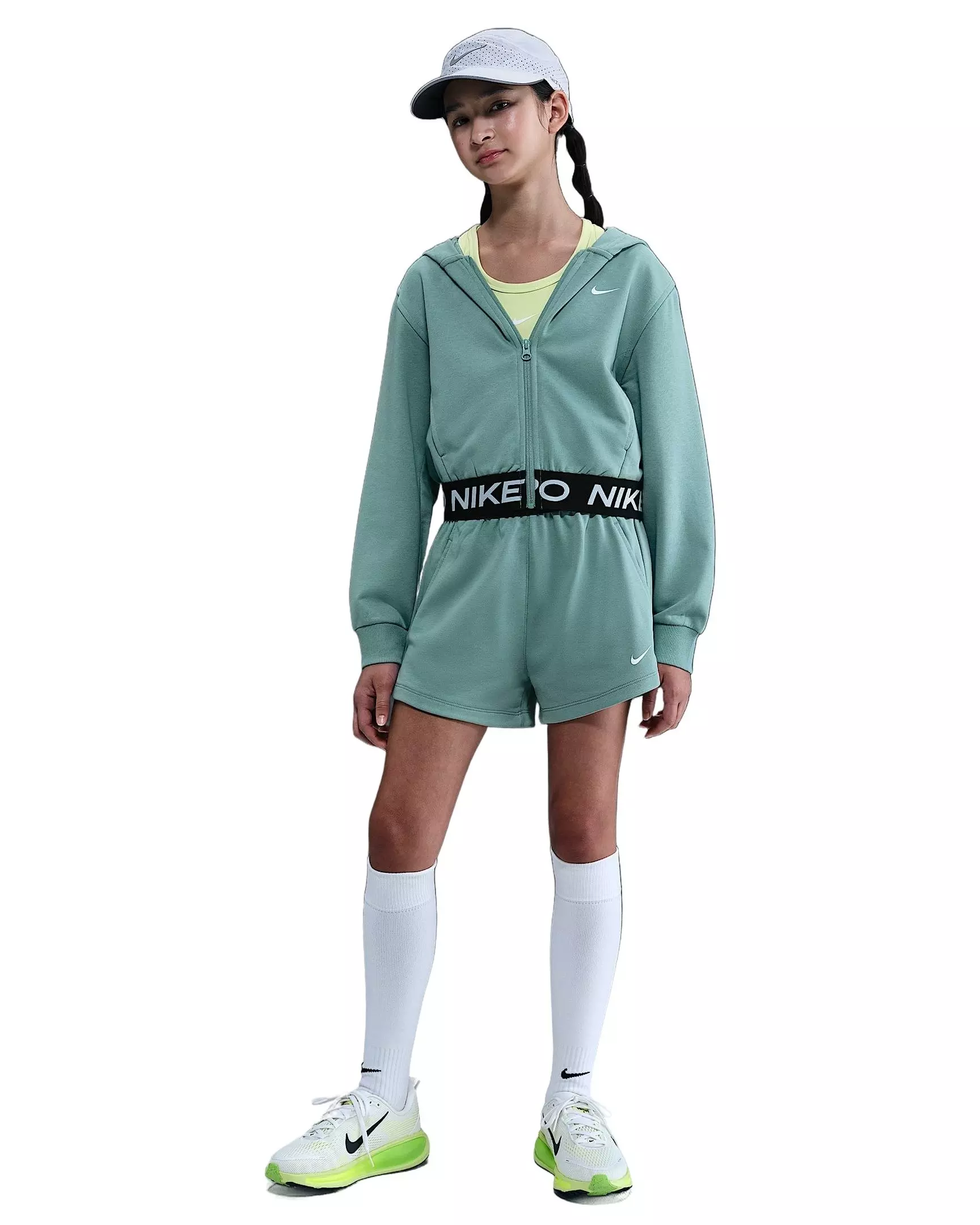 Nike Big Girls' Pro Fleece Dri-FIT Shorts - Green - GREEN