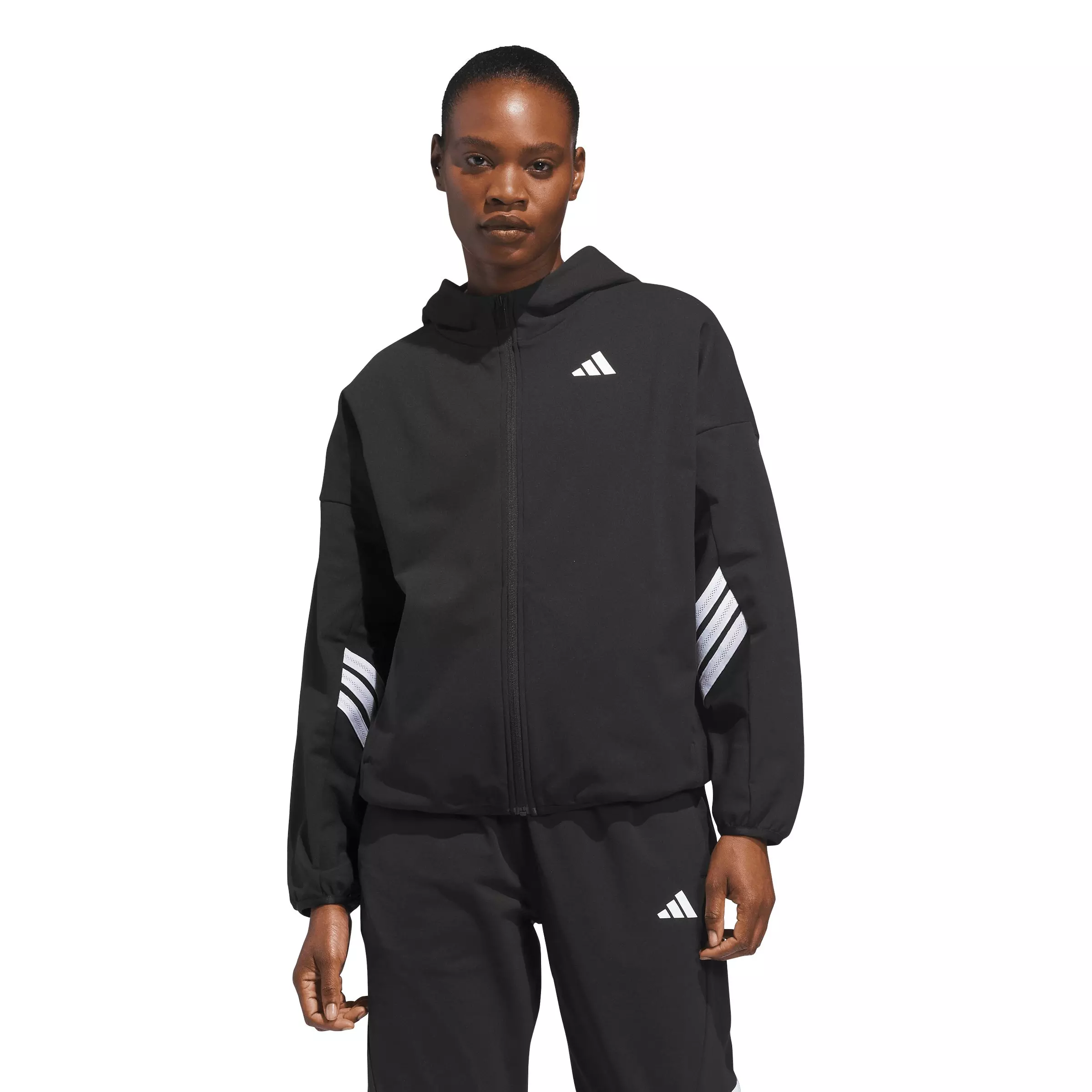 adidas Women's Crazy Warm Fleece Full Zip Jacket - Black - BLACK